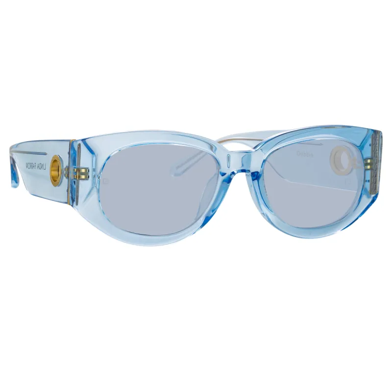 Debbie D-Frame Sunglasses in Blue sold by Linda Farrow