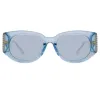 Debbie D-Frame Sunglasses in Blue sold by Linda Farrow