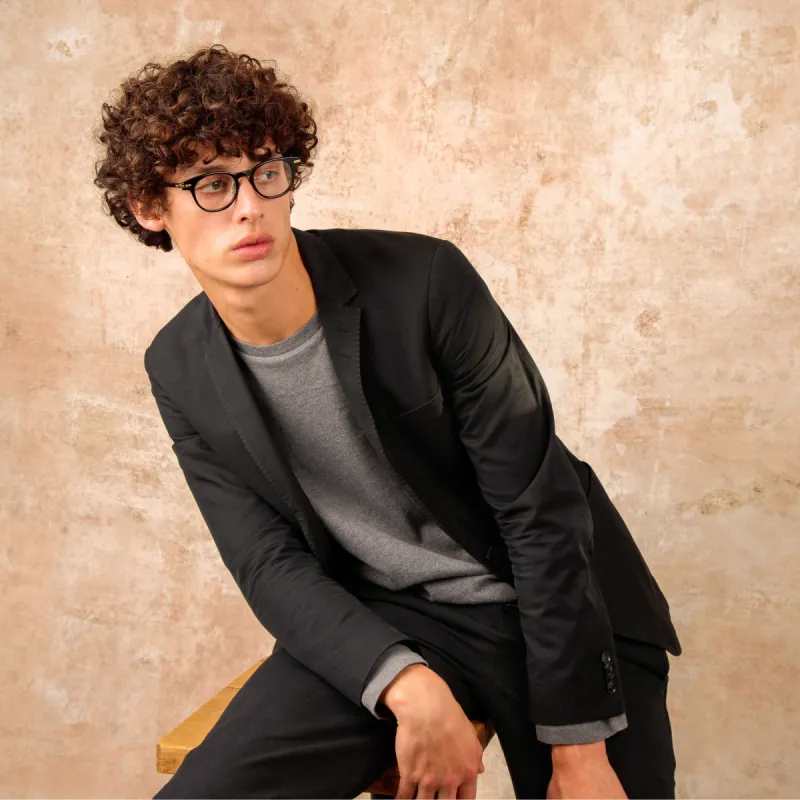 Men's Forster A Oval Optical Frame in Black sold by Linda Farrow