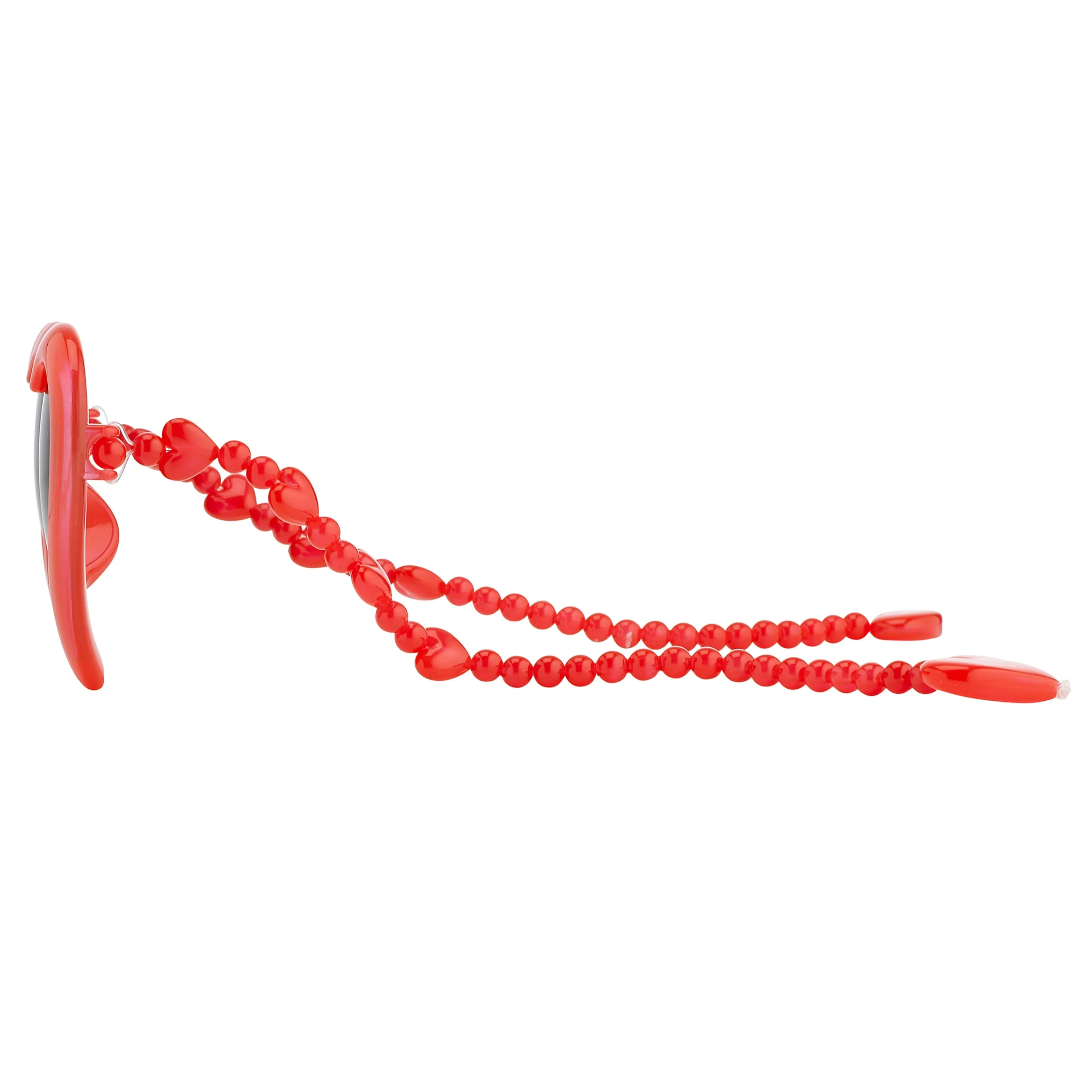 Jeremy Scott Heart Sunglasses in Red sold by Linda Farrow product image thumbnail 3