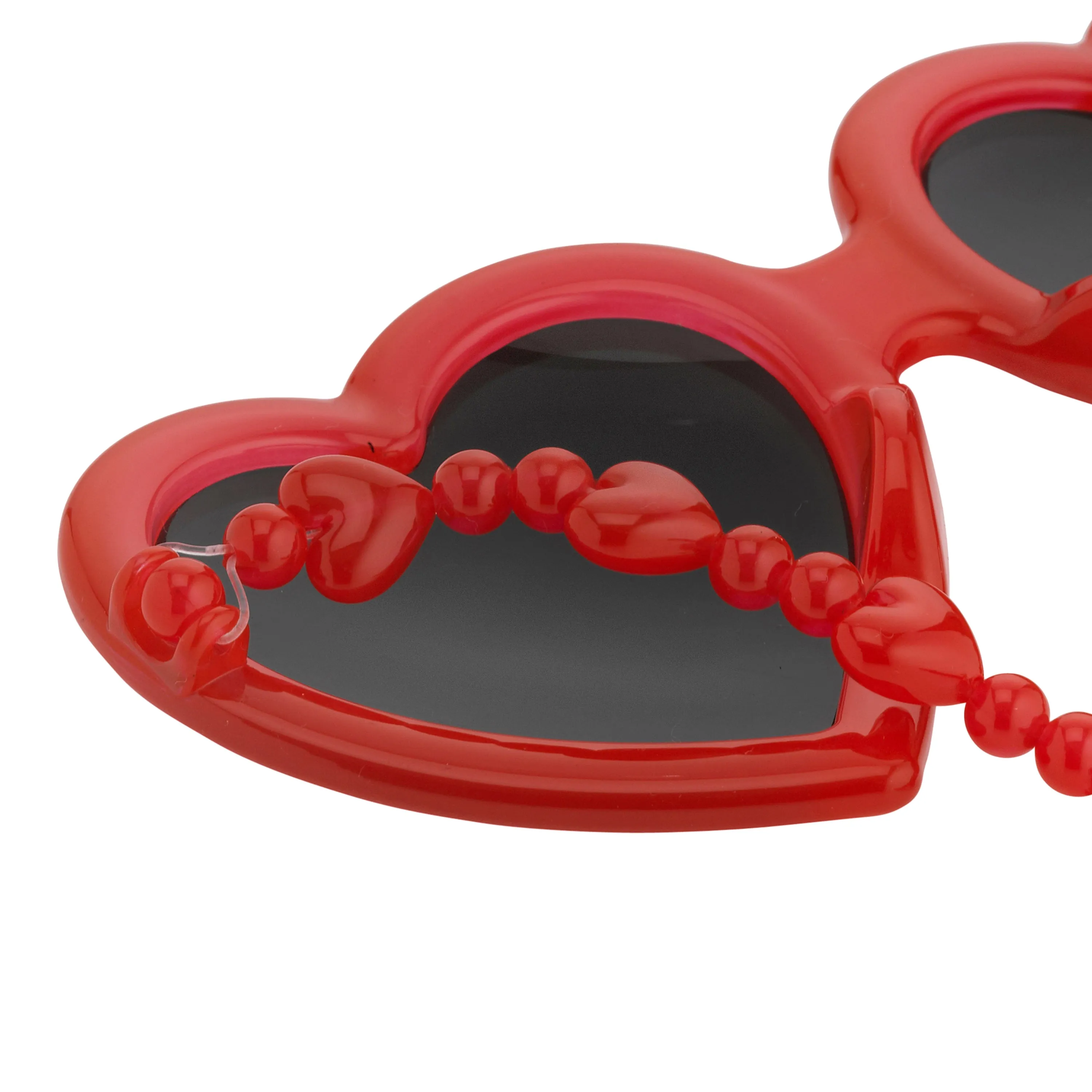 Jeremy Scott Heart Sunglasses in Red sold by Linda Farrow product image thumbnail 4