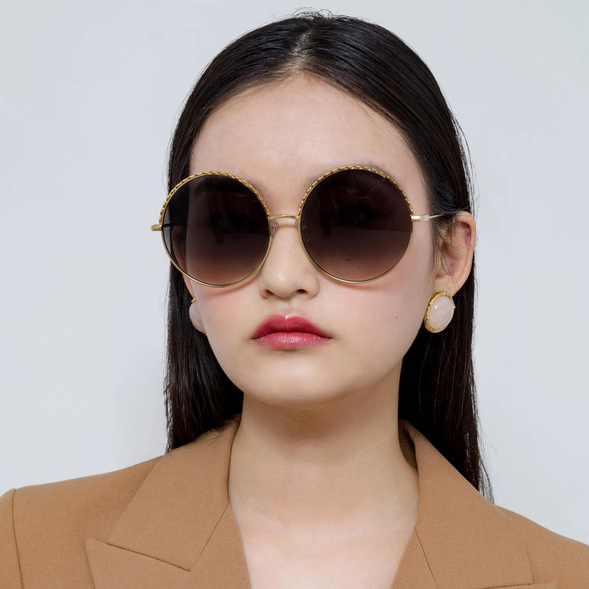 Matthew Williamson Geranium Sunglasses in Yellow Gold sold by Linda Farrow
