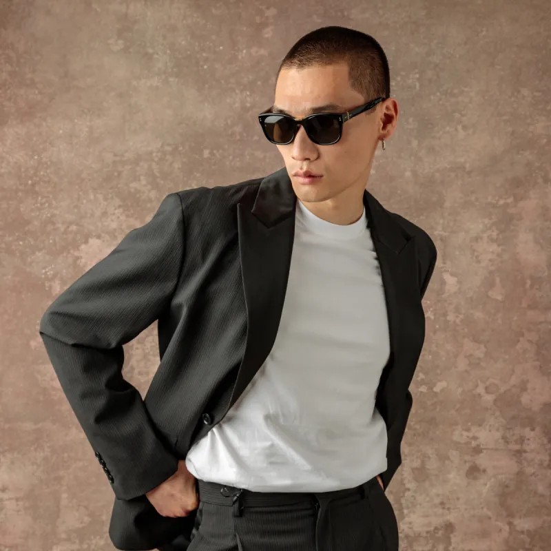 Cedric Rectangular Sunglasses in Black and Grey (Asian Fit  display picture 2