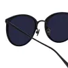 Calthorpe Oval Sunglasses in Black and Matt Nickel (Men's) sold by Linda Farrow
