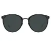 Calthorpe Oval Sunglasses in Black and Matt Nickel (Men's) sold by Linda Farrow
