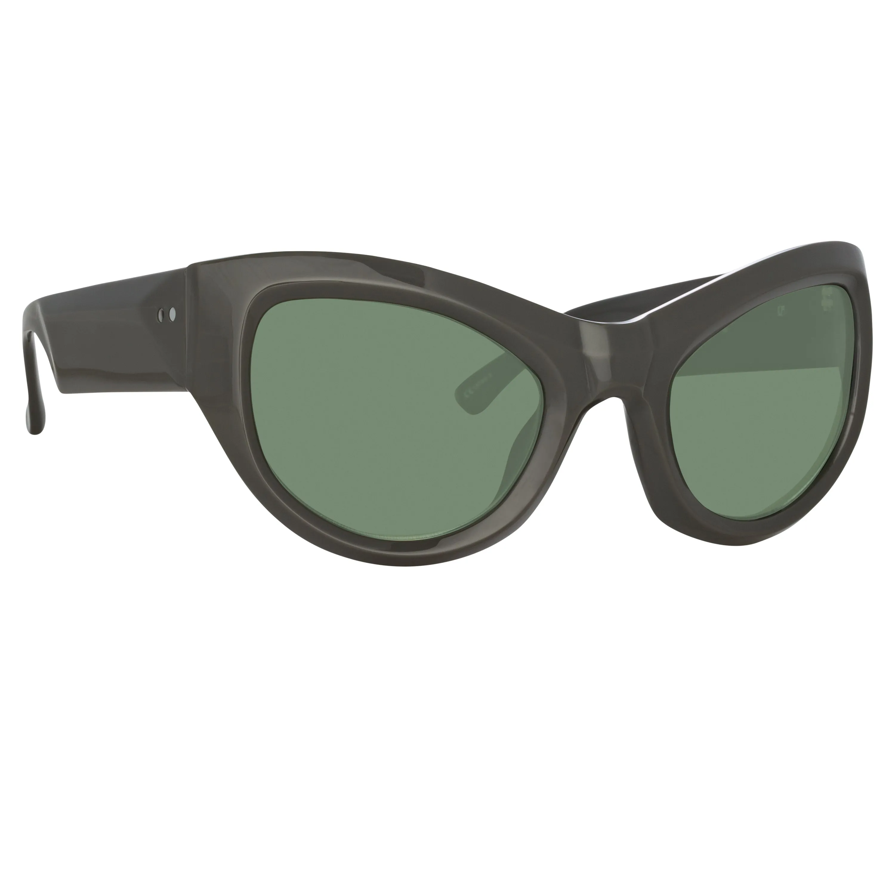 Dries Van Noten Wrap Sunglasses in Grey sold by Linda Farrow