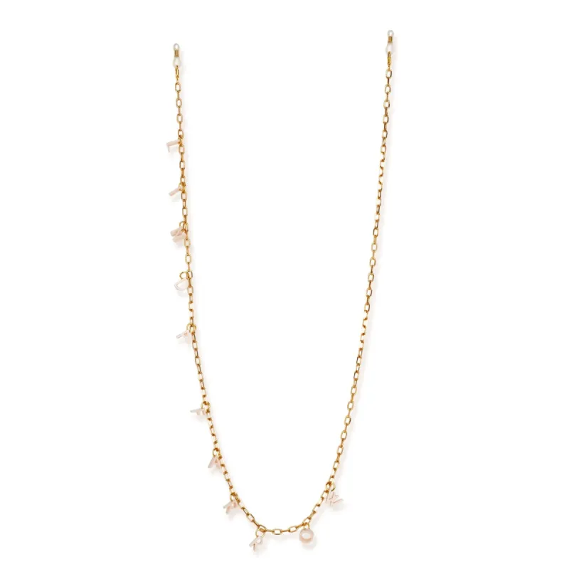 Gold Metal Chain With Cream Letters sold by Linda Farrow