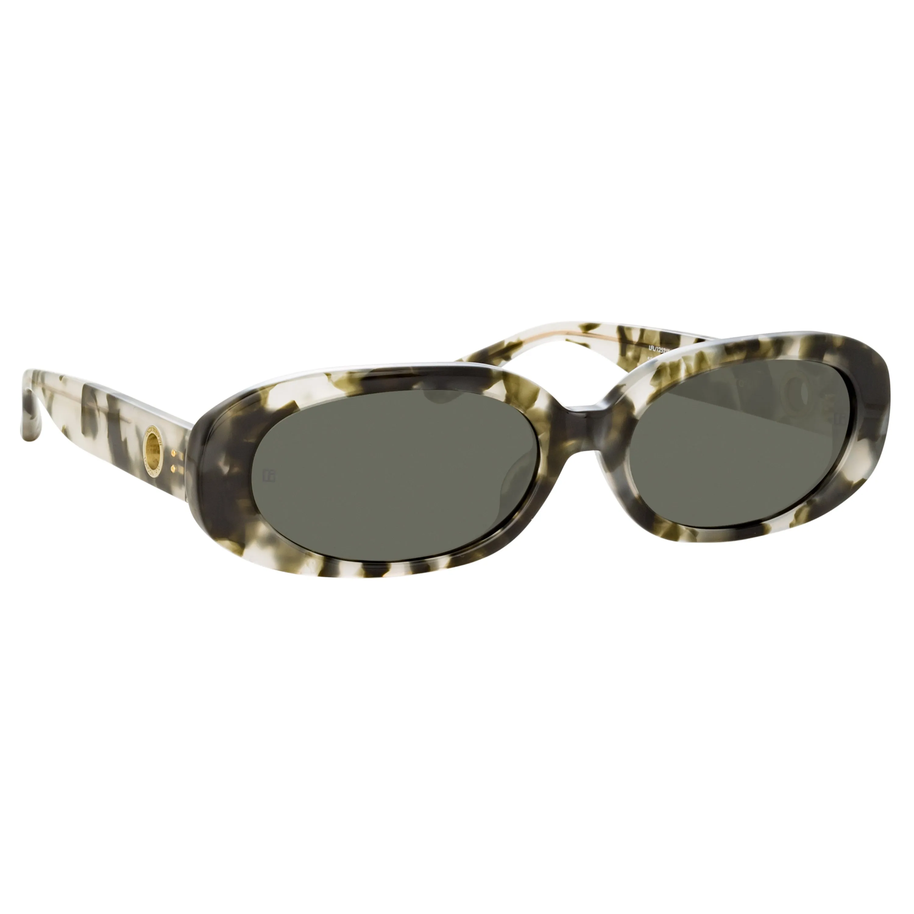 Cara Oval Sunglasses in Black and Grey Tortoiseshell sold by Linda Farrow product image thumbnail 2