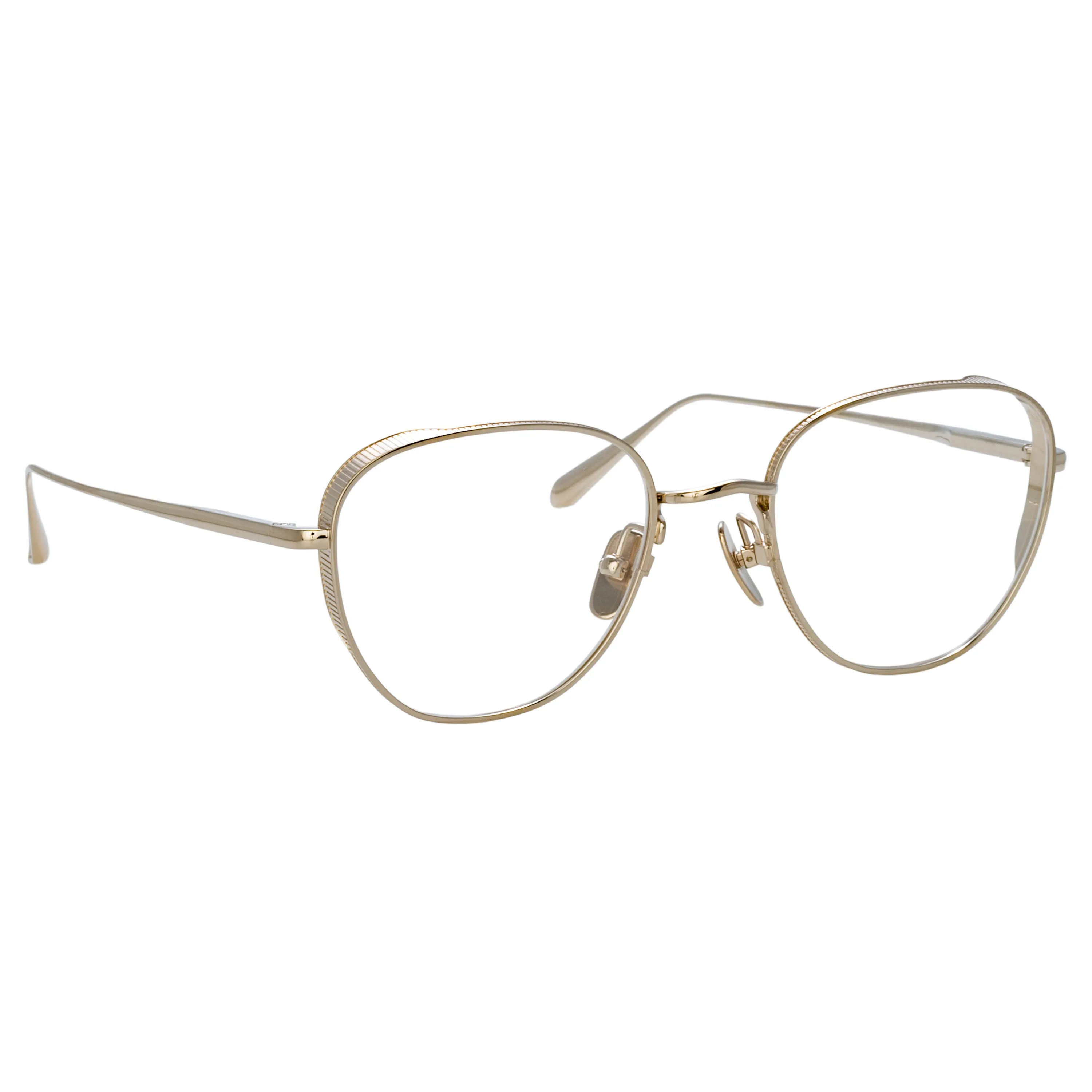 Hardy Oval Optical Frame in Light Gold sold by Linda Farrow product image thumbnail 3