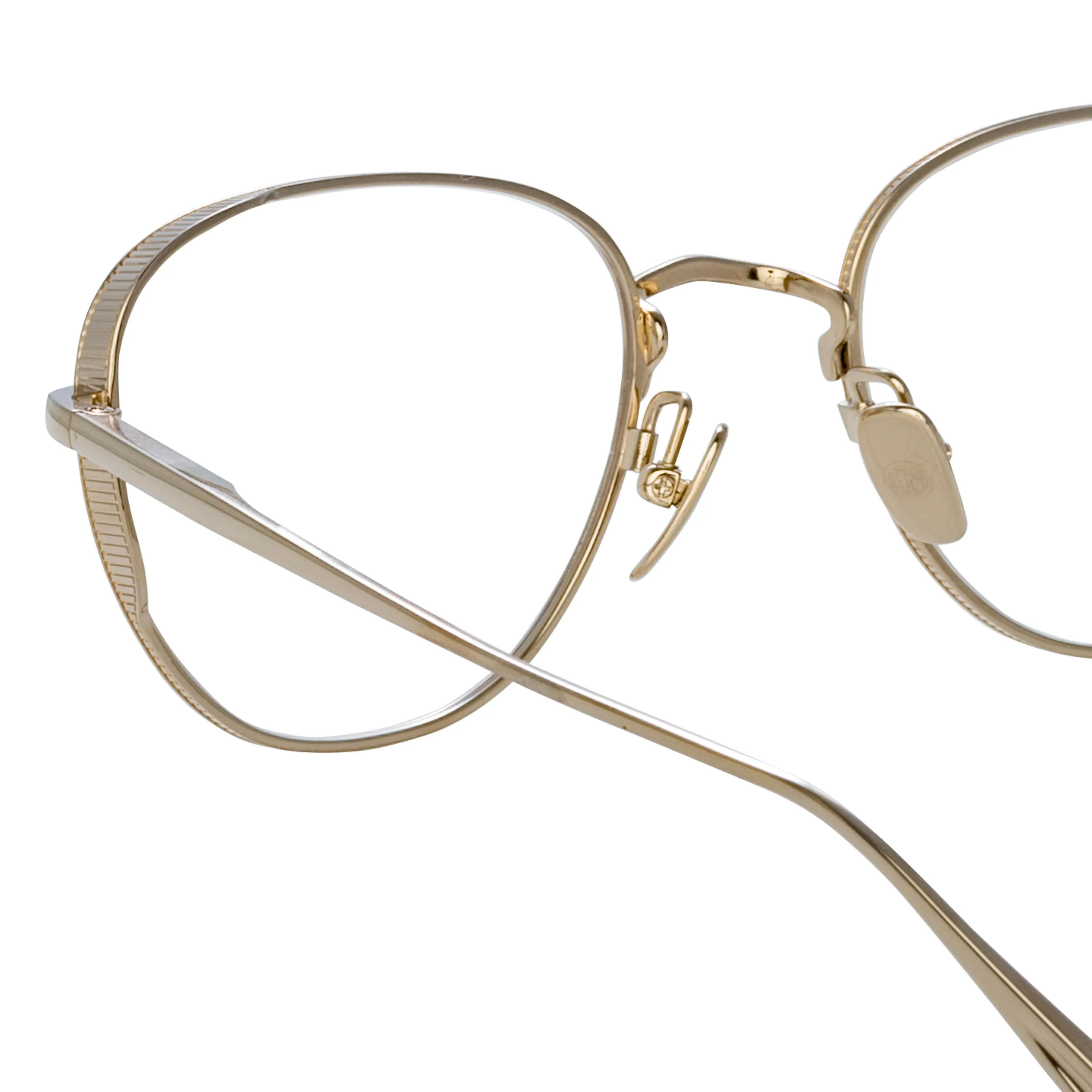 Hardy Oval Optical Frame in Light Gold sold by Linda Farrow product image thumbnail 5