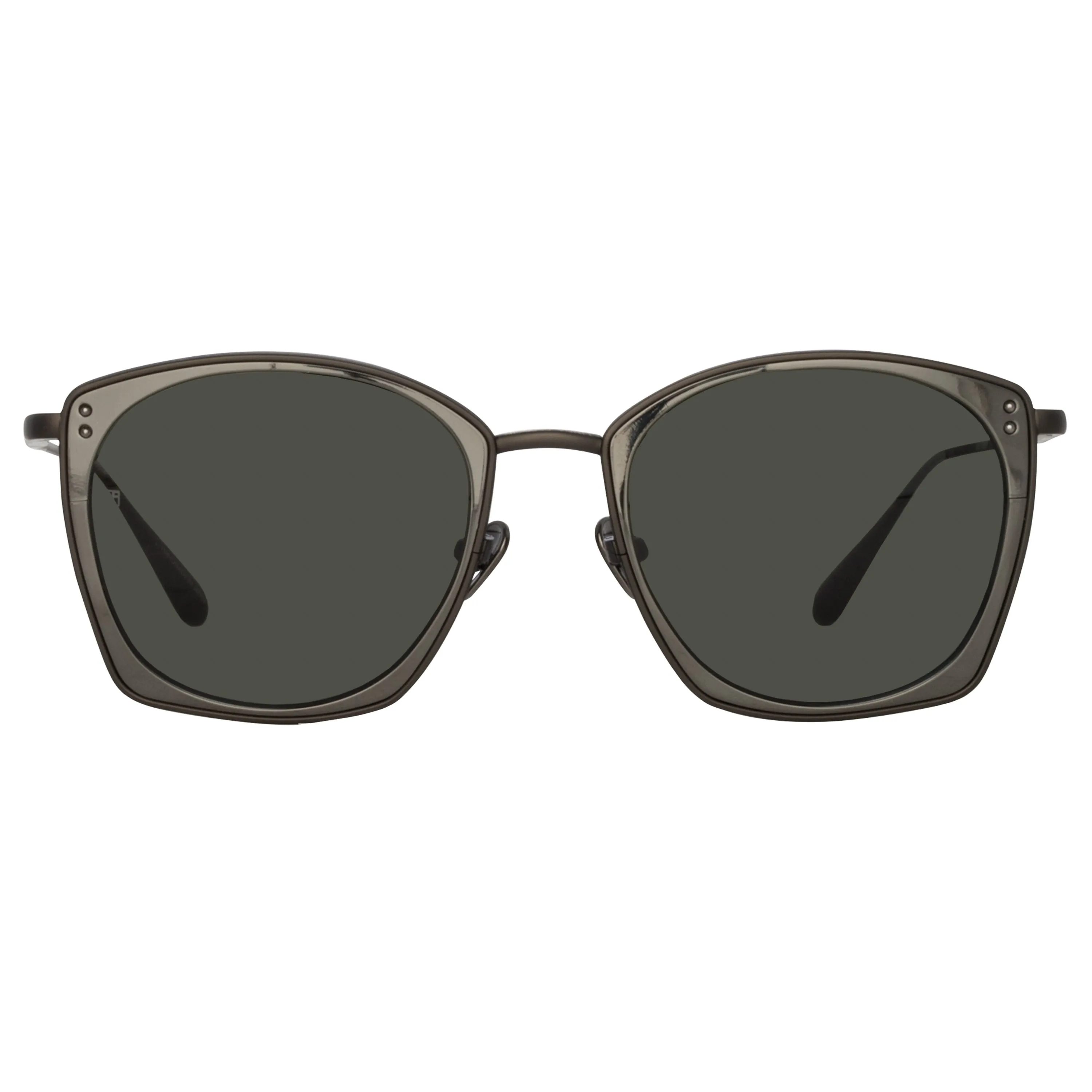 Milo Square Sunglasses in Matt Nickel sold by Linda Farrow product image thumbnail 2