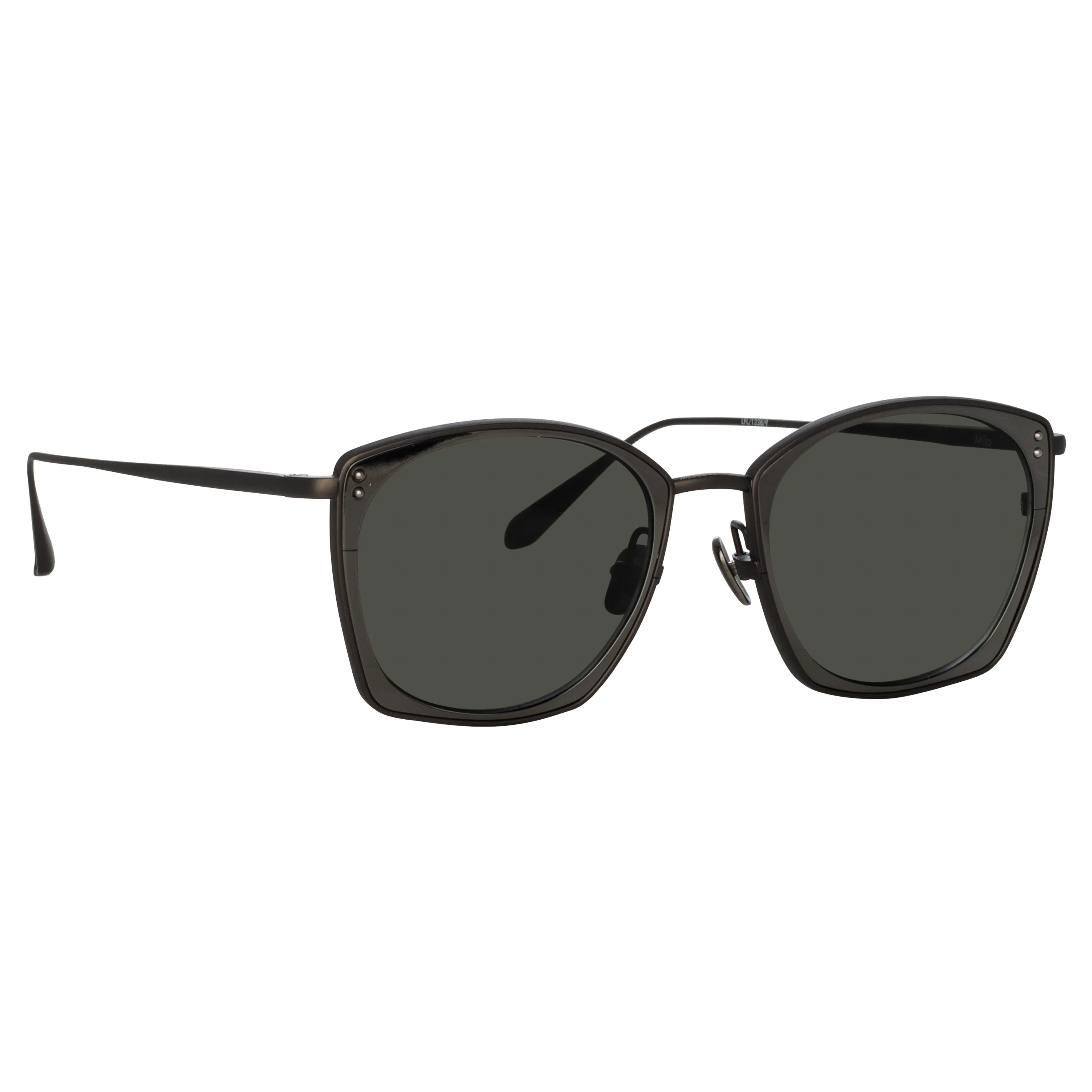 Milo Square Sunglasses in Matt Nickel sold by Linda Farrow product image thumbnail 3