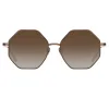 Lianas Hexagon Sunglasses in Metallic Brown sold by Linda Farrow