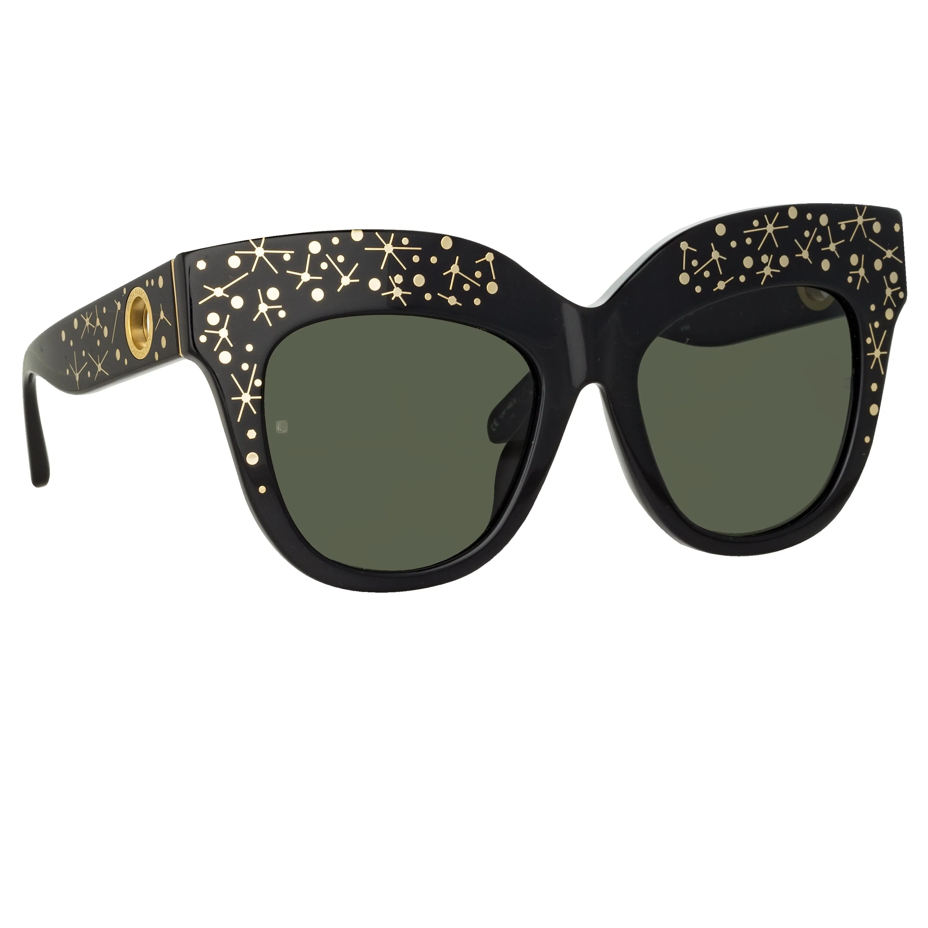 Dunaway Oversized Sunglasses in Sparkled Black sold by Linda Farrow product image thumbnail 2