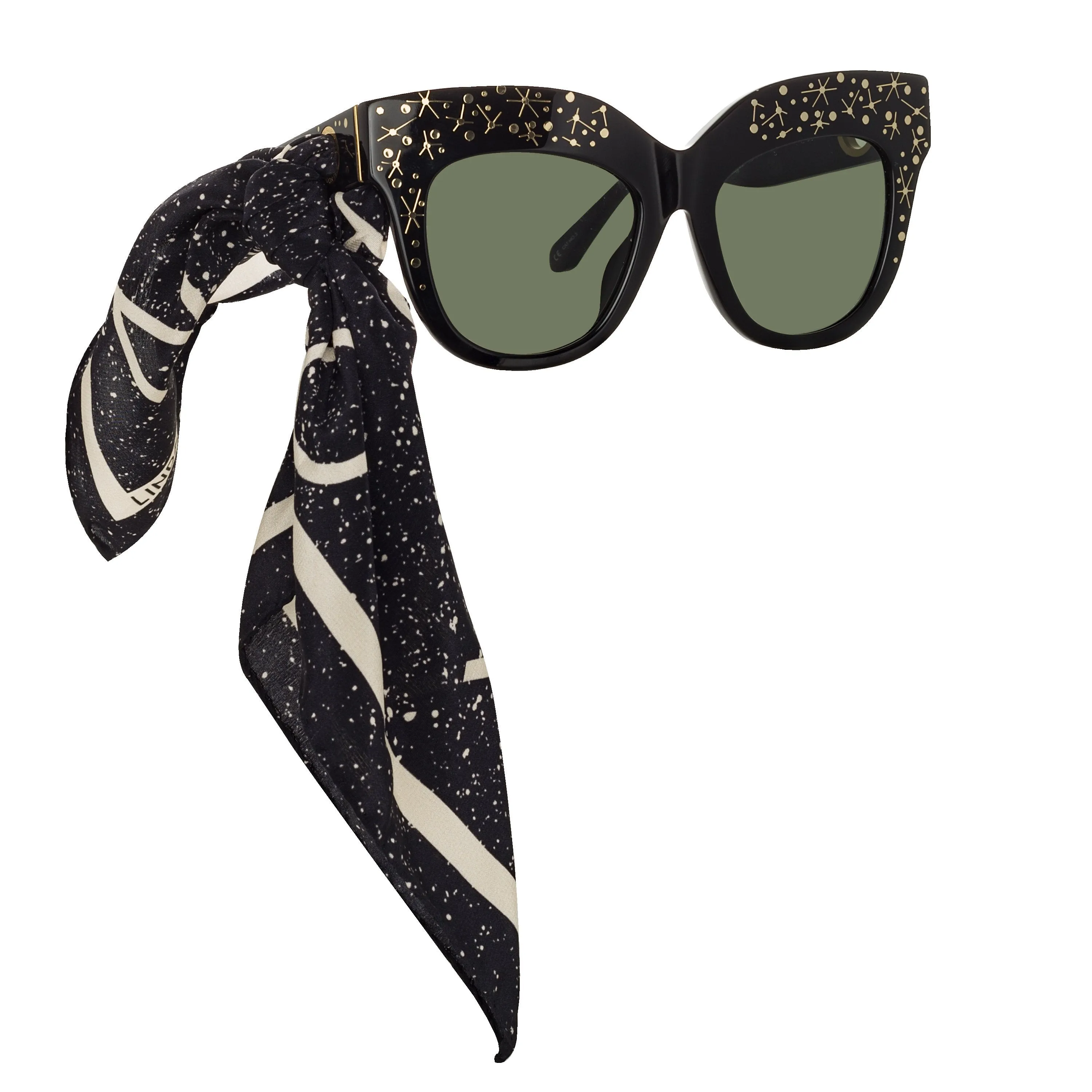 Dunaway Oversized Sunglasses in Sparkled Black sold by Linda Farrow product image thumbnail 5