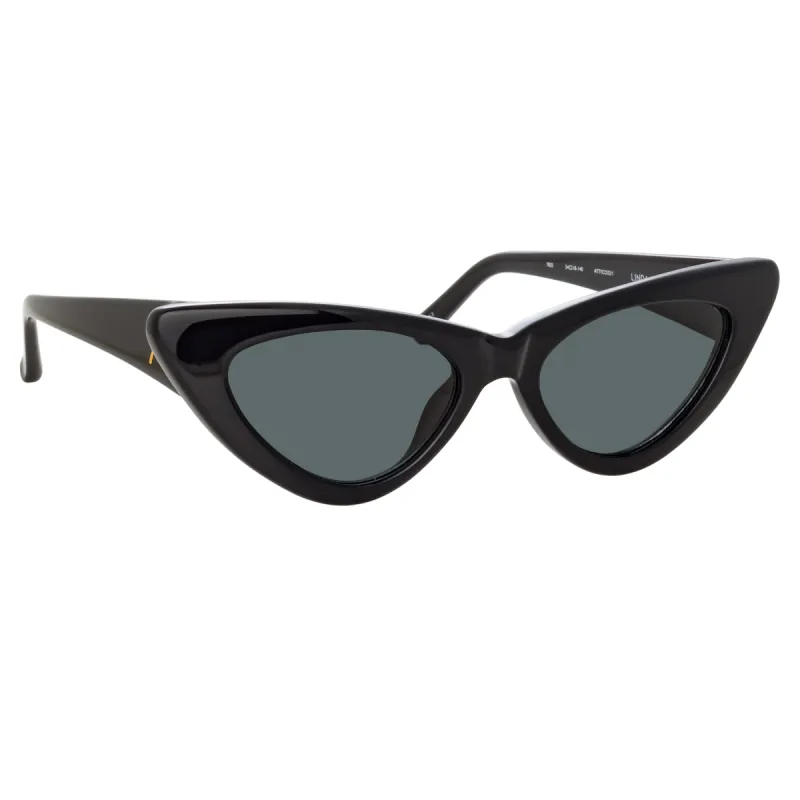 The Attico Dora D-Frame Sunglasses in Black sold by Linda Farrow