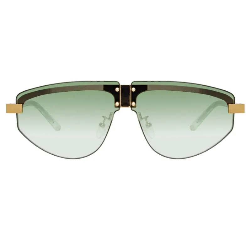Matthew Williamson Hyacinth Aviator Sunglasses in Light Gold Tone sold by Linda Farrow