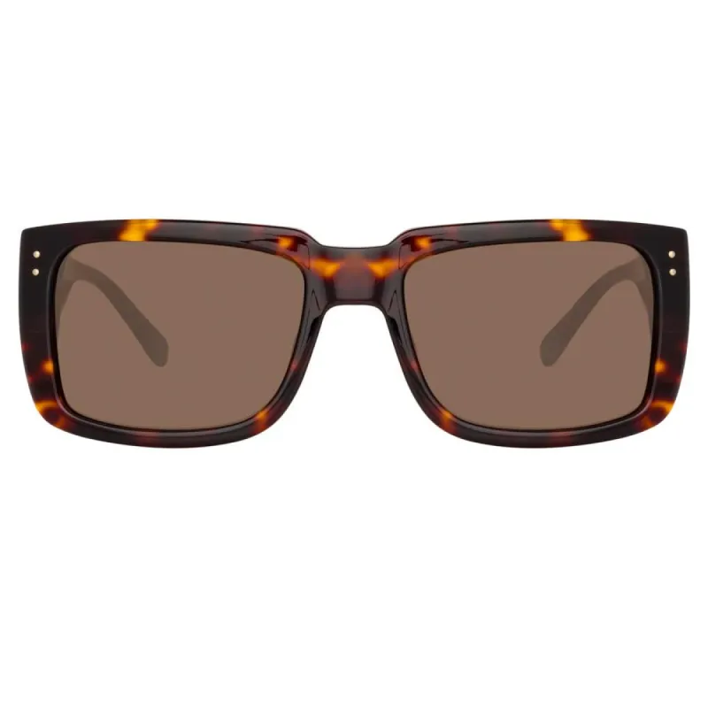Morrison Rectangular Sunglasses in Tortoiseshell sold by Linda Farrow