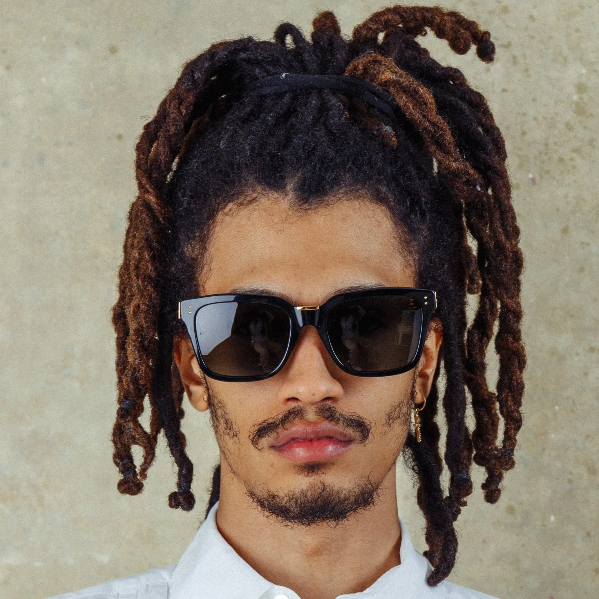 Desiree D-Frame Sunglasses in Black (Men's) sold by Linda Farrow