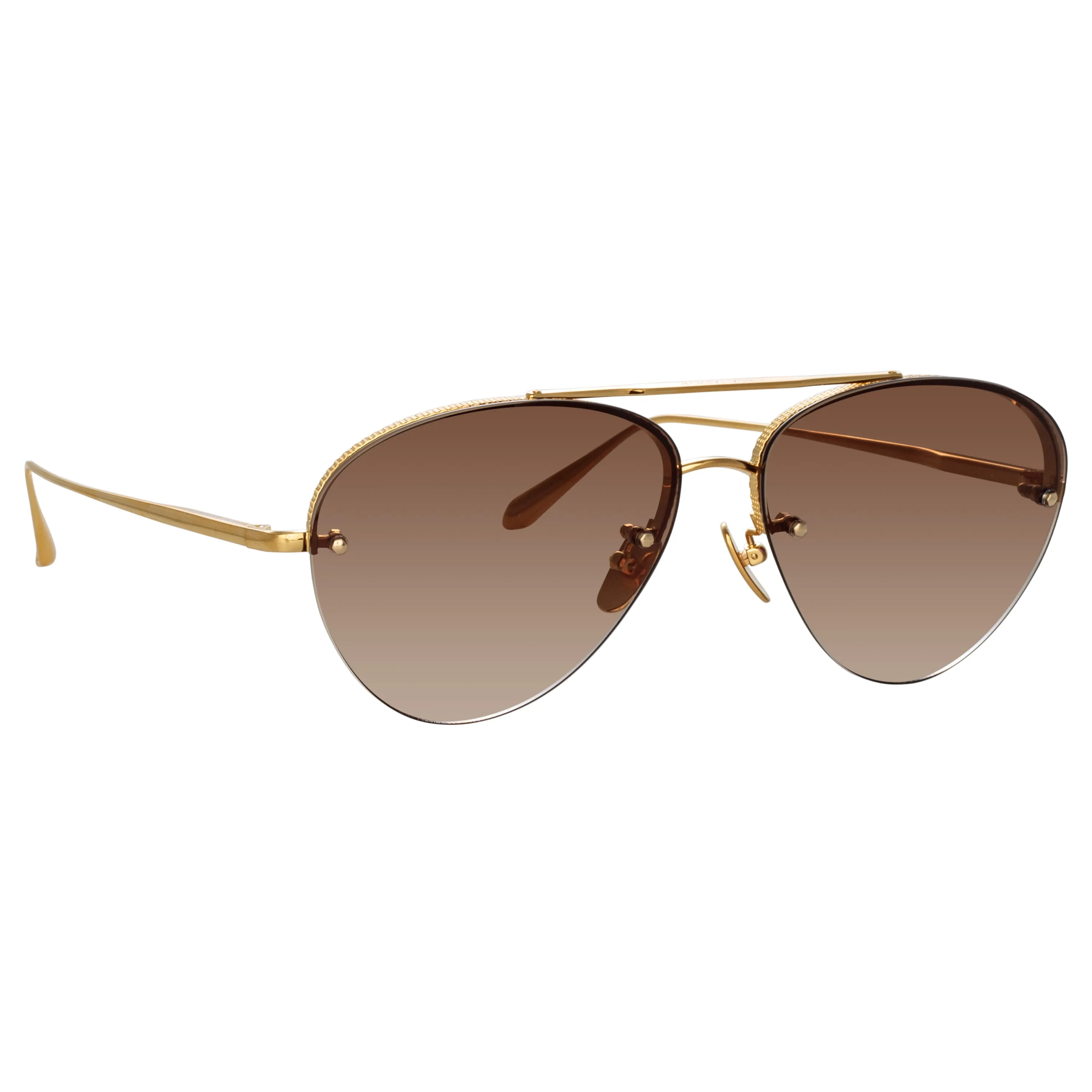 Edano Aviator Sunglasses in Yellow Gold sold by Linda Farrow product image thumbnail 4