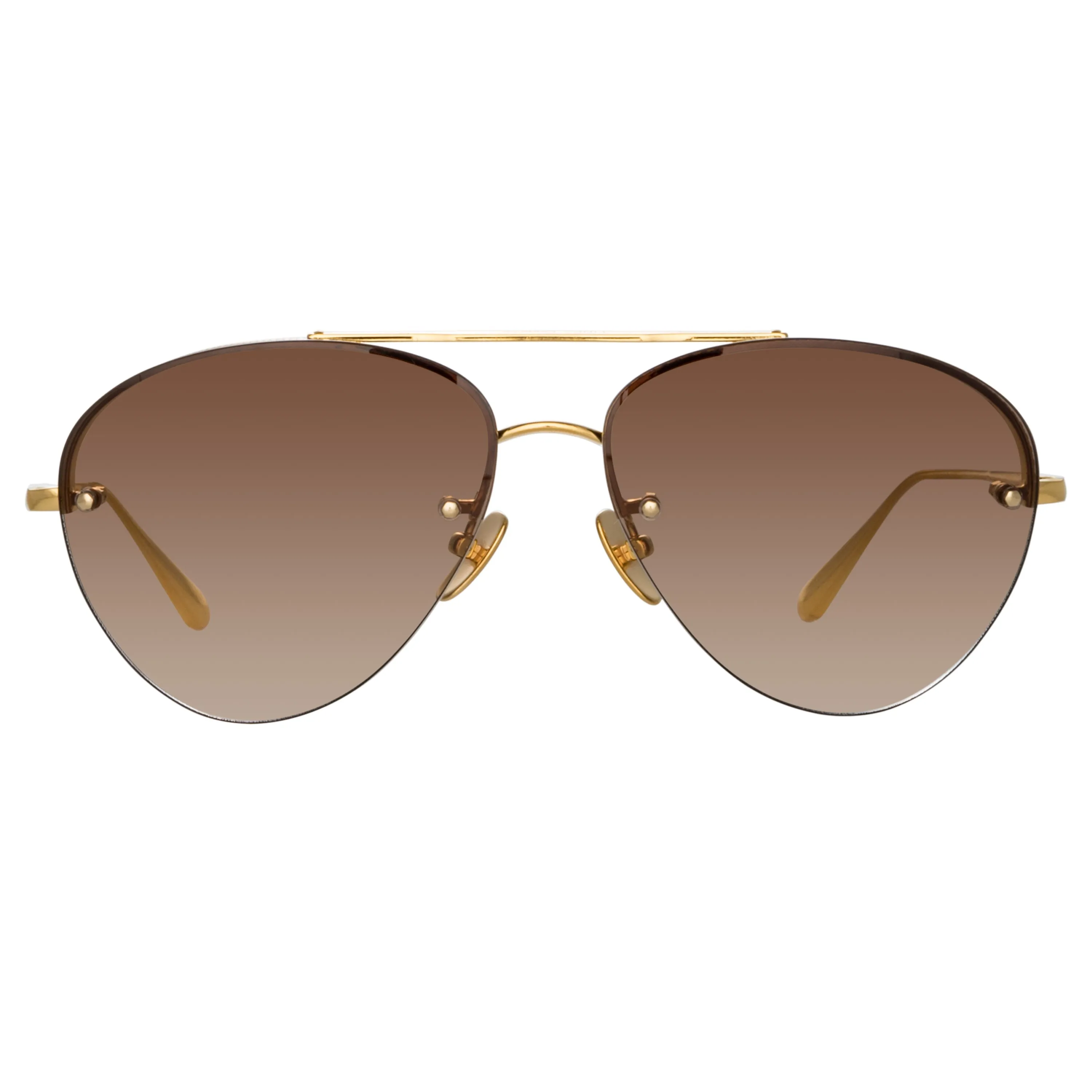 Edano Aviator Sunglasses in Yellow Gold sold by Linda Farrow product image thumbnail 2