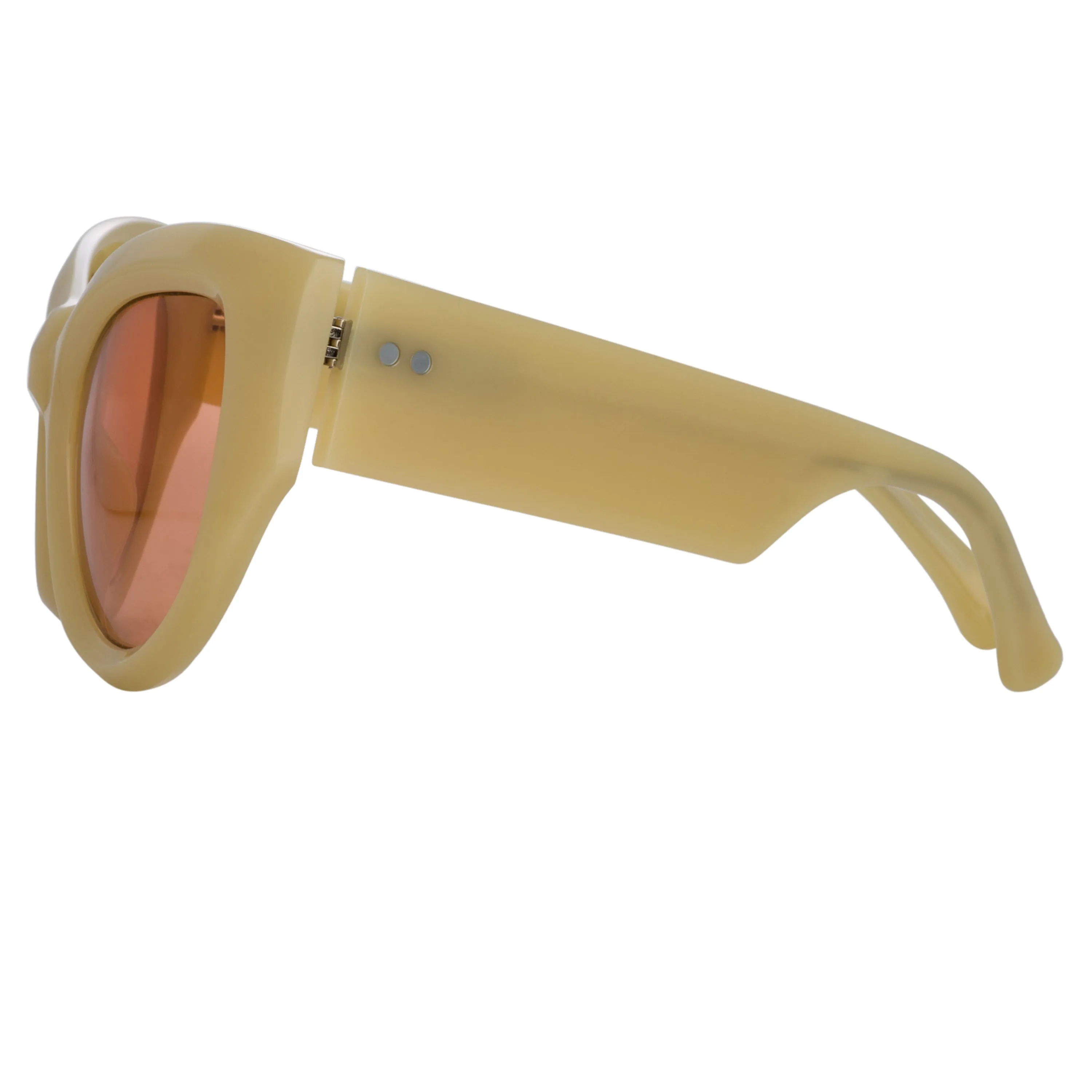 Dries Van Noten Wrap Sunglasses in Beige sold by Linda Farrow product image thumbnail 3