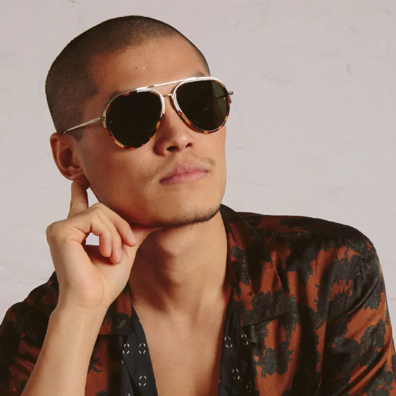 Abel Aviator Sunglasses in Tortoiseshell (Men's) sold by Linda Farrow