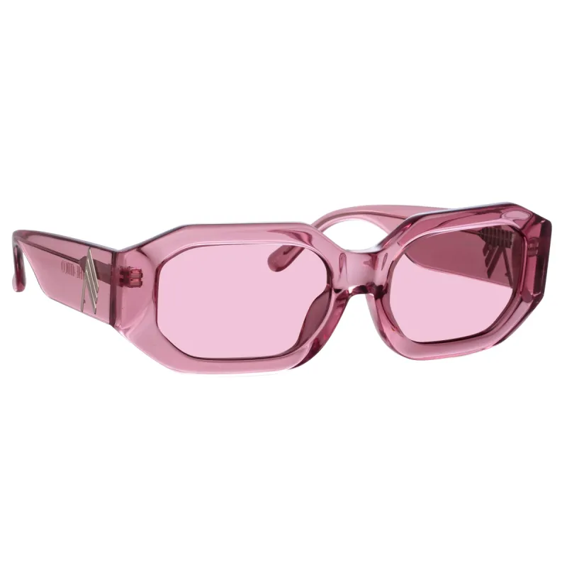 Blake Angular Sunglasses in Pink sold by Linda Farrow