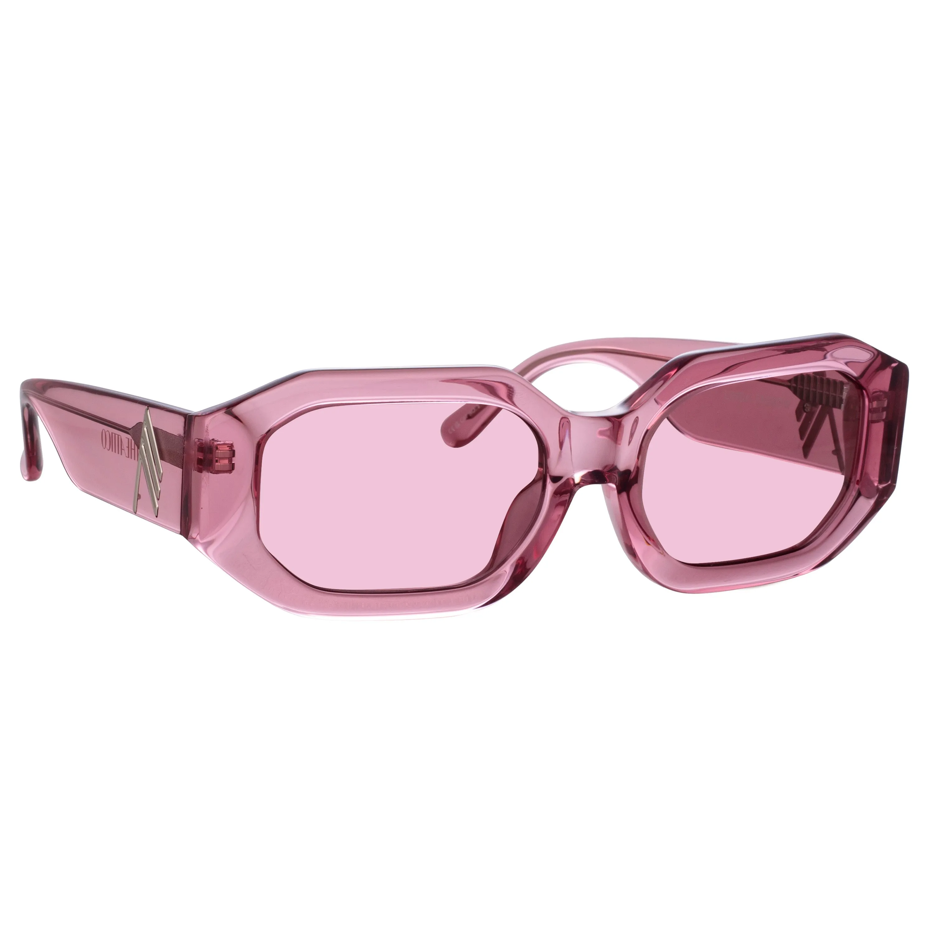 Blake Angular Sunglasses in Pink sold by Linda Farrow