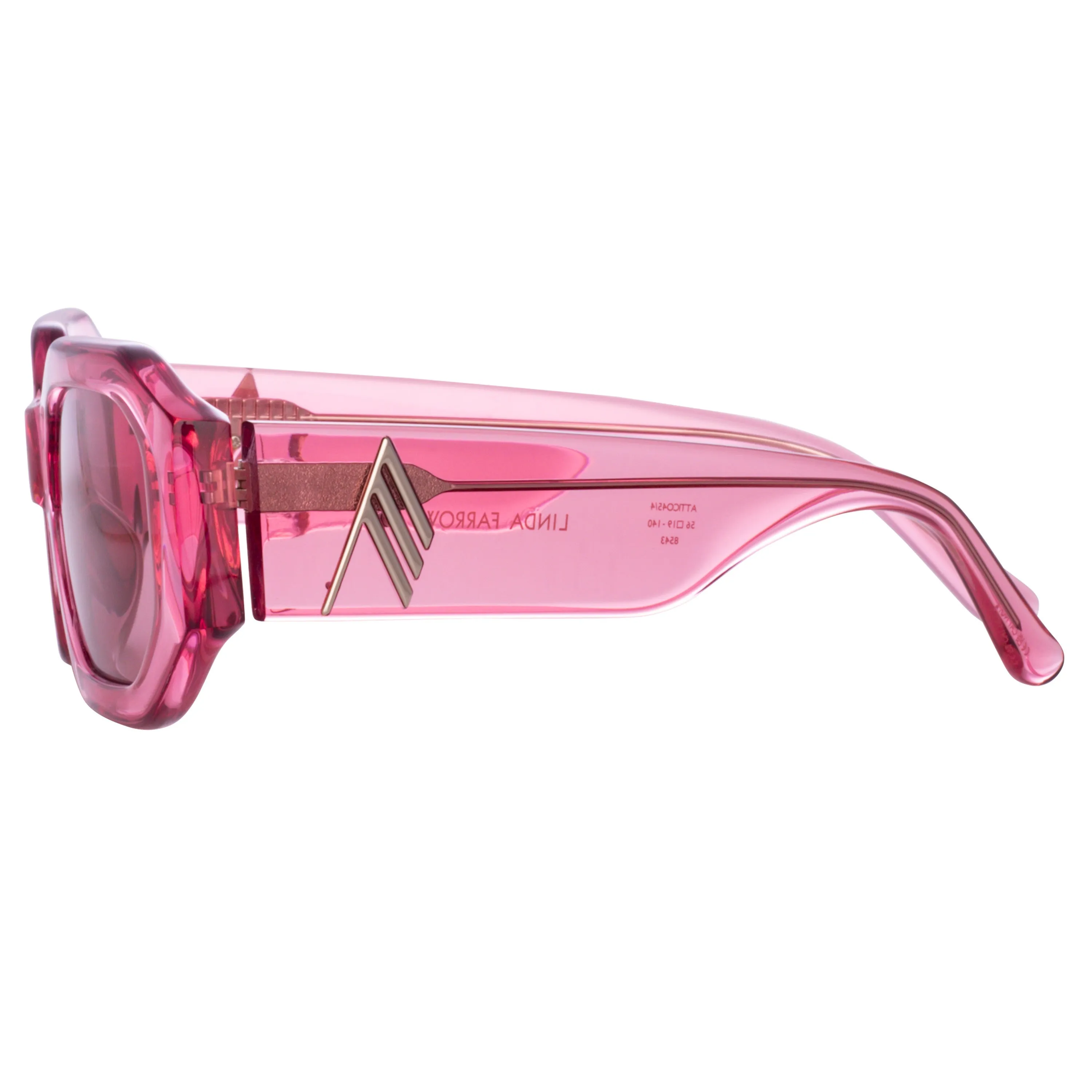 Blake Angular Sunglasses in Pink sold by Linda Farrow product image thumbnail 3