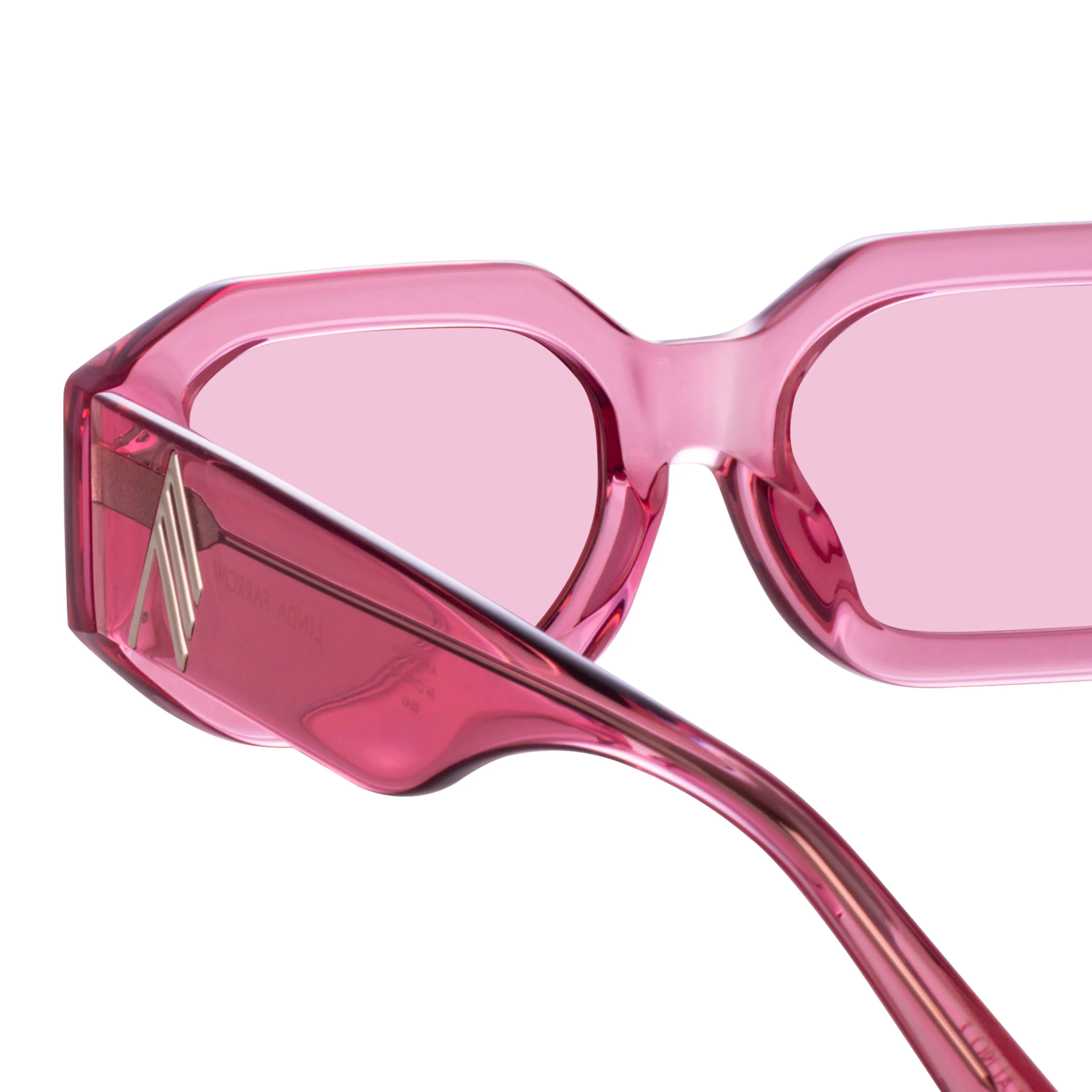 Blake Angular Sunglasses in Pink sold by Linda Farrow product image thumbnail 4