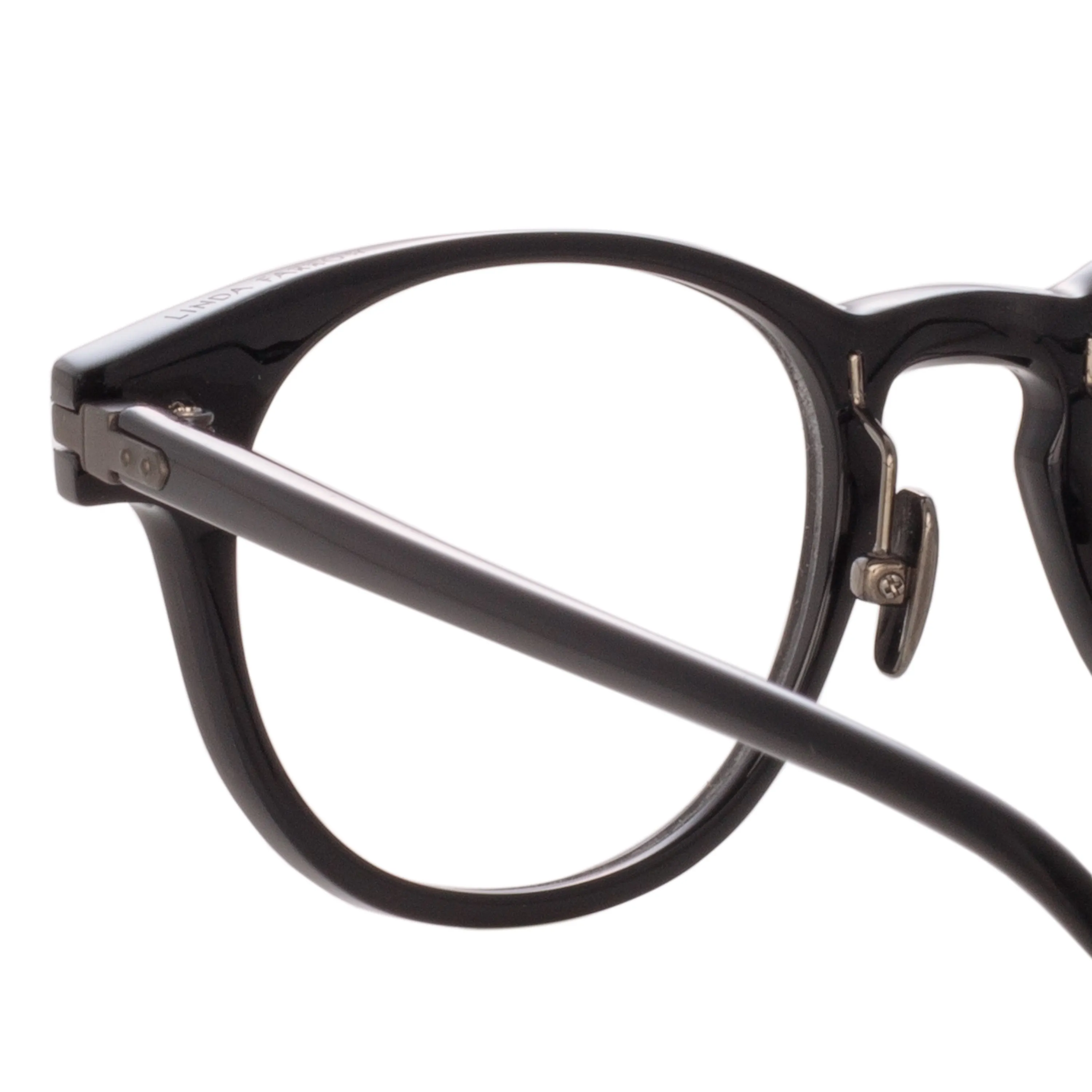 Bay Optical D-Frame in Black and Nickel (Asian Fit) sold by Linda Farrow product image thumbnail 5