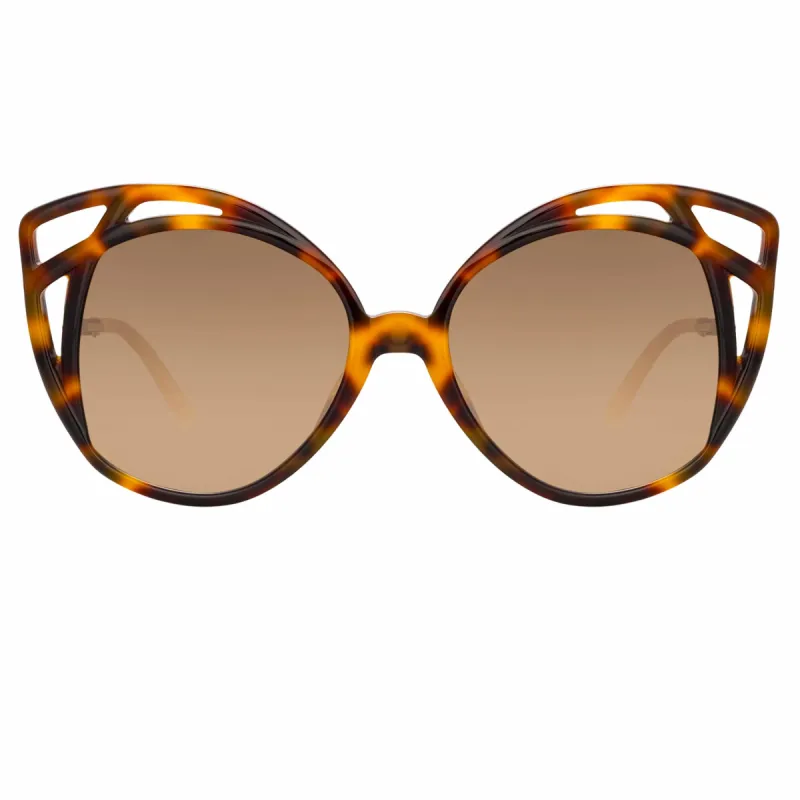 Isler Cat Eye sunglasses in Tortoiseshell sold by Linda Farrow