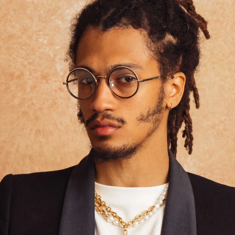 Cortina Oval Optical Frame in Yellow Gold (Men's) sold by Linda Farrow