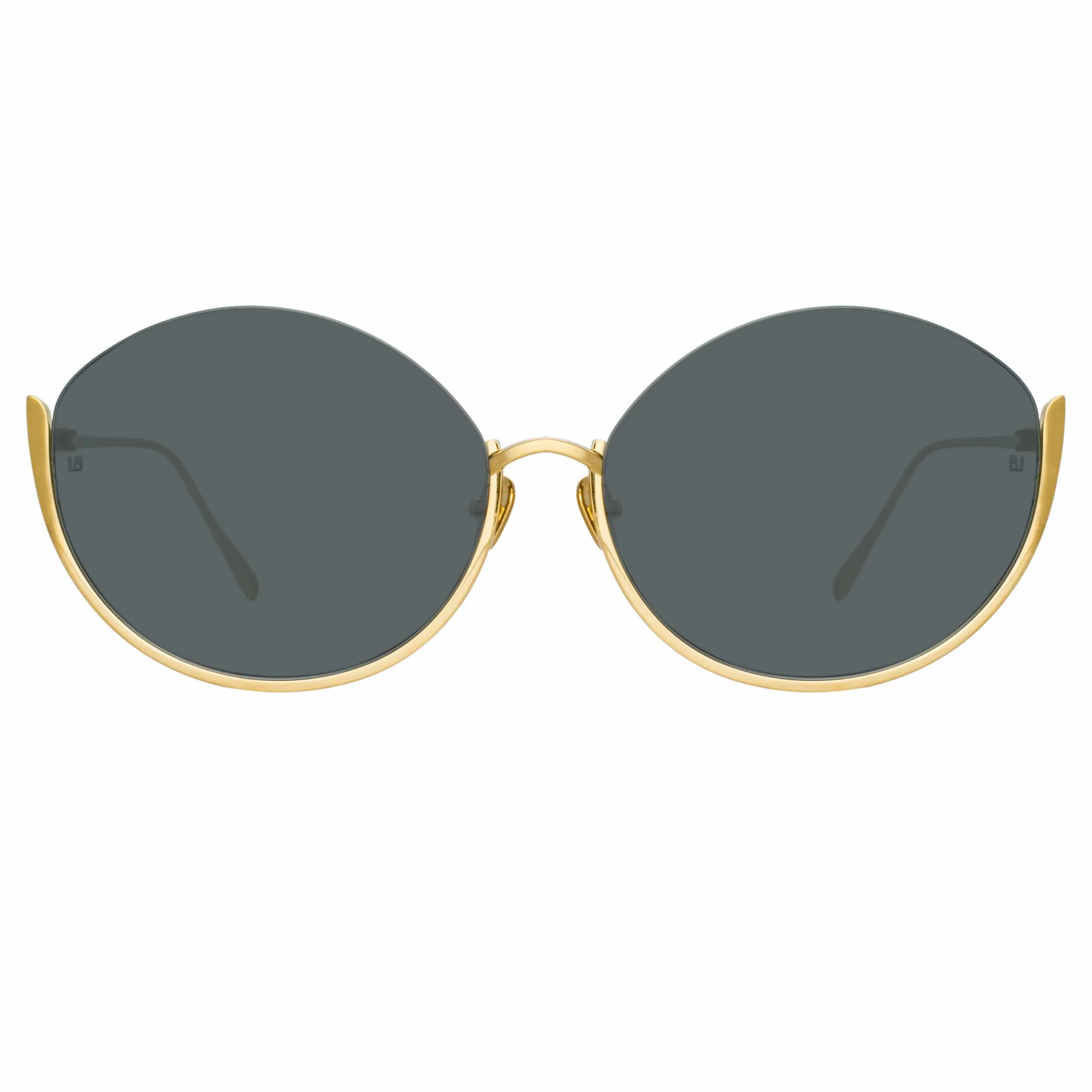 Rae Cat Eye Sunglasses in Yellow Gold sold by Linda Farrow