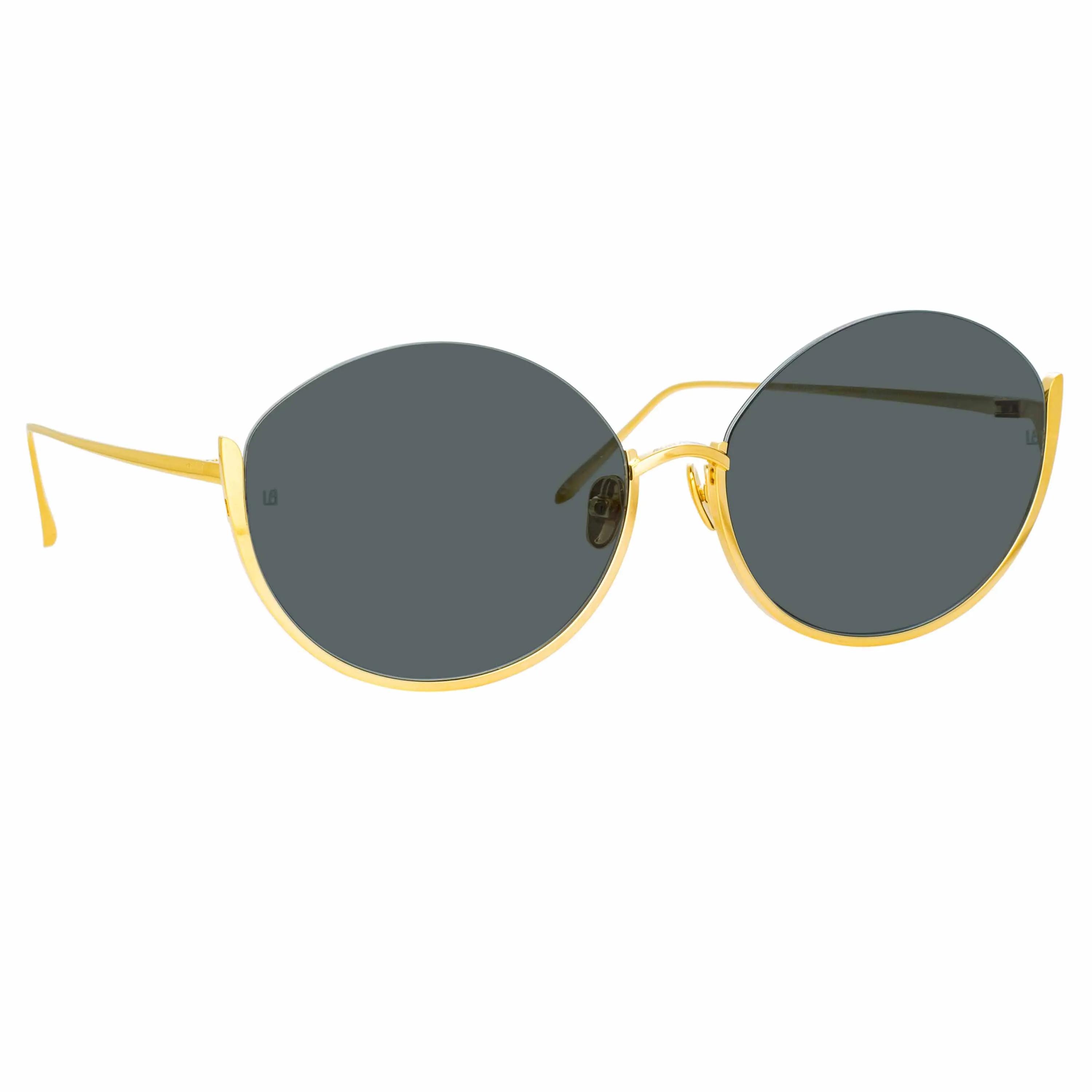 Rae Cat Eye Sunglasses in Yellow Gold sold by Linda Farrow product image thumbnail 2