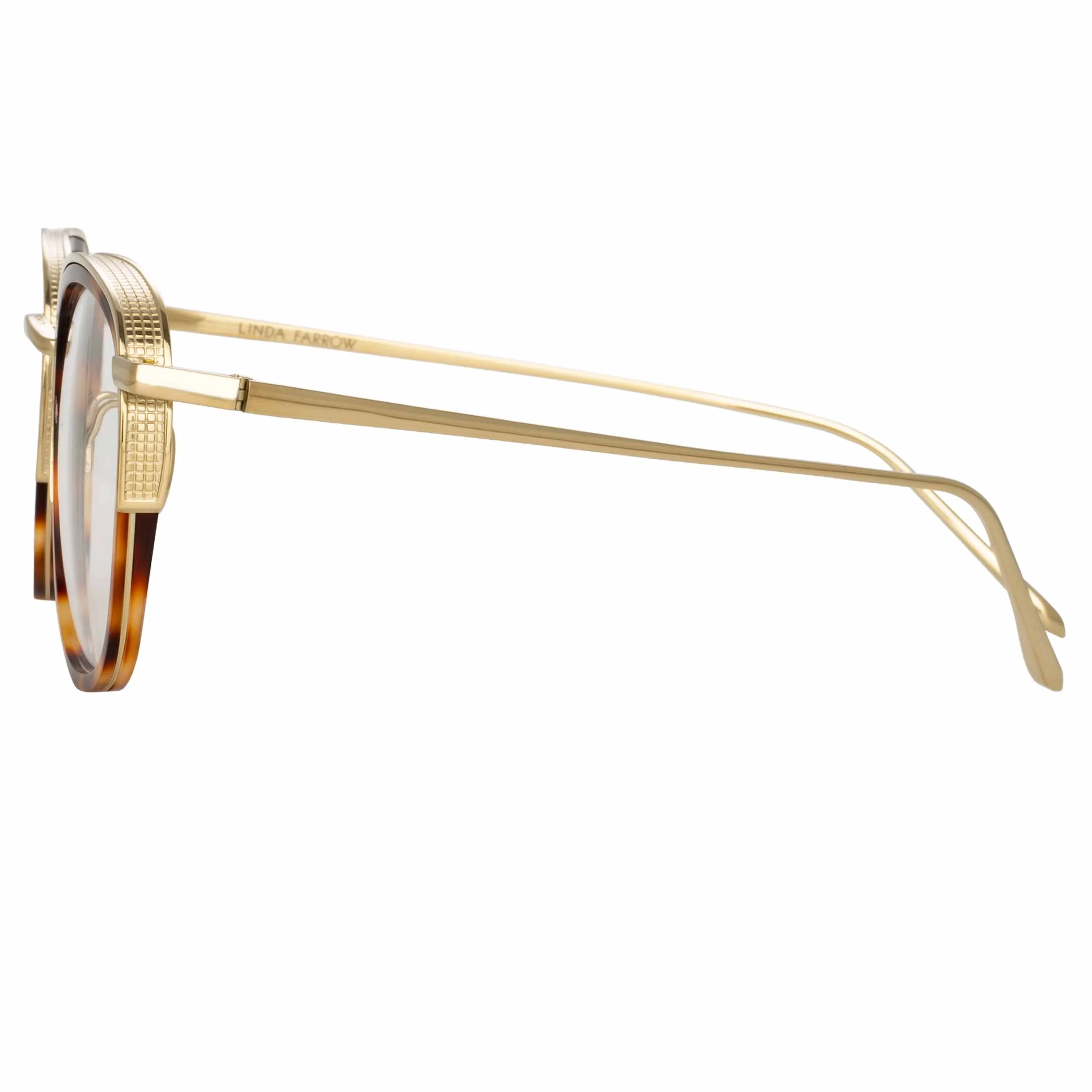 Aldrin Optical Square Frame in Tortoiseshell sold by Linda Farrow product image thumbnail 4