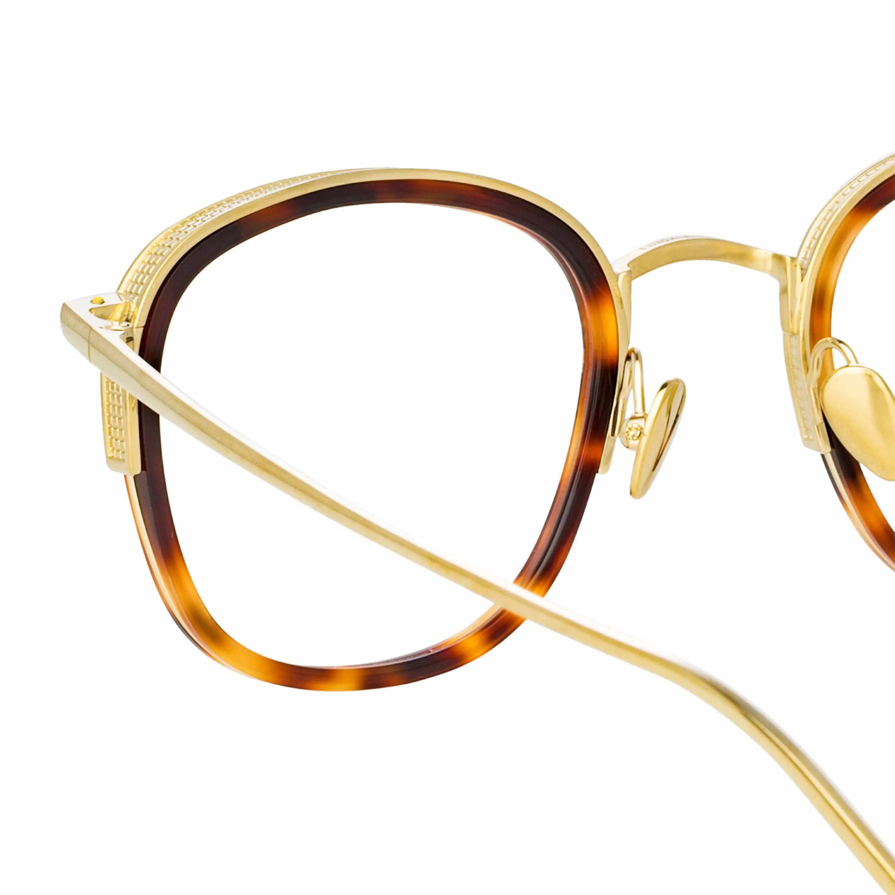 Aldrin Optical Square Frame in Tortoiseshell sold by Linda Farrow product image thumbnail 5