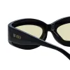 Agnes Wrap Sunglasses in Black and Yellow sold by Linda Farrow