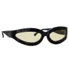 Agnes Wrap Sunglasses in Black and Yellow sold by Linda Farrow