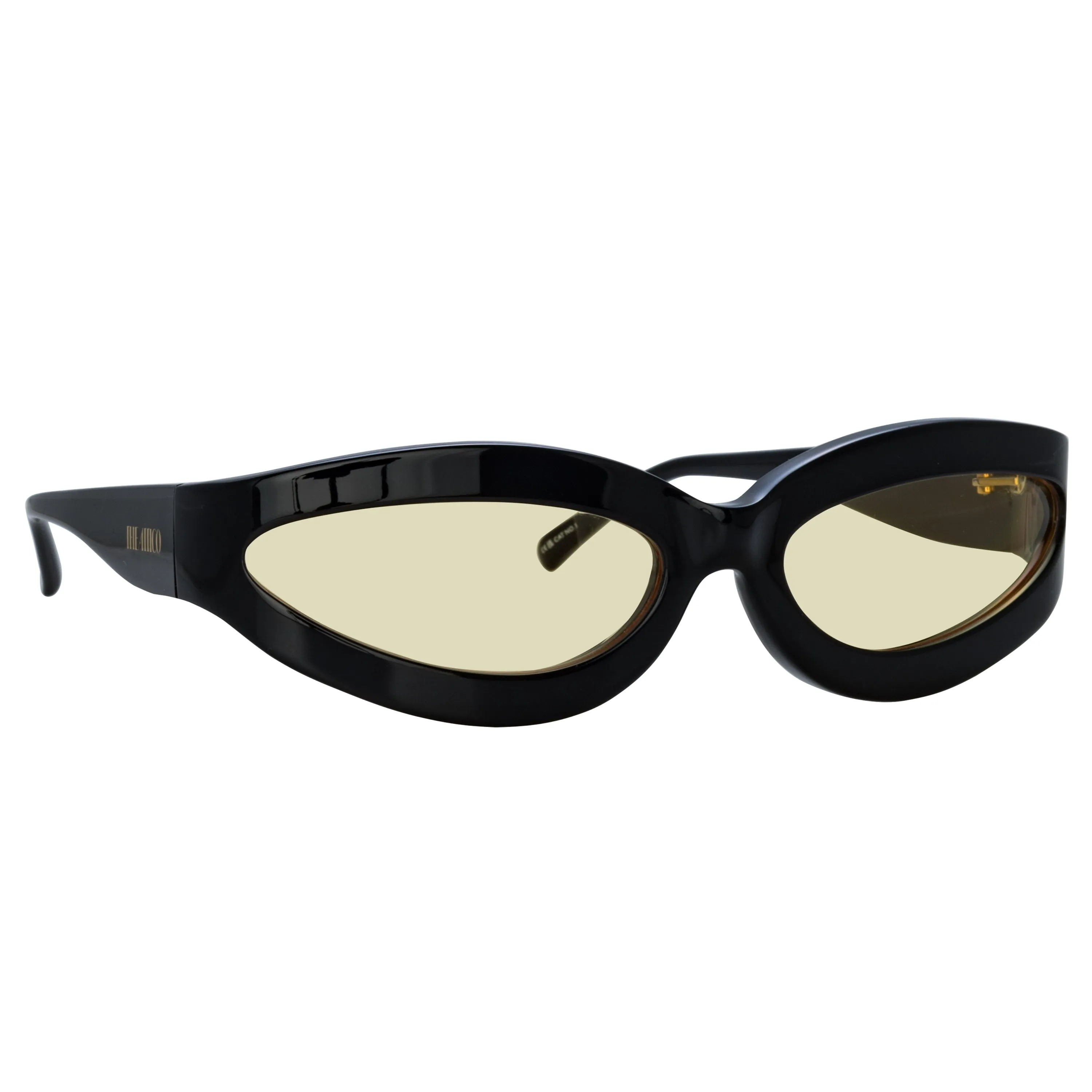 Agnes Wrap Sunglasses in Black and Yellow sold by Linda Farrow product image thumbnail 3