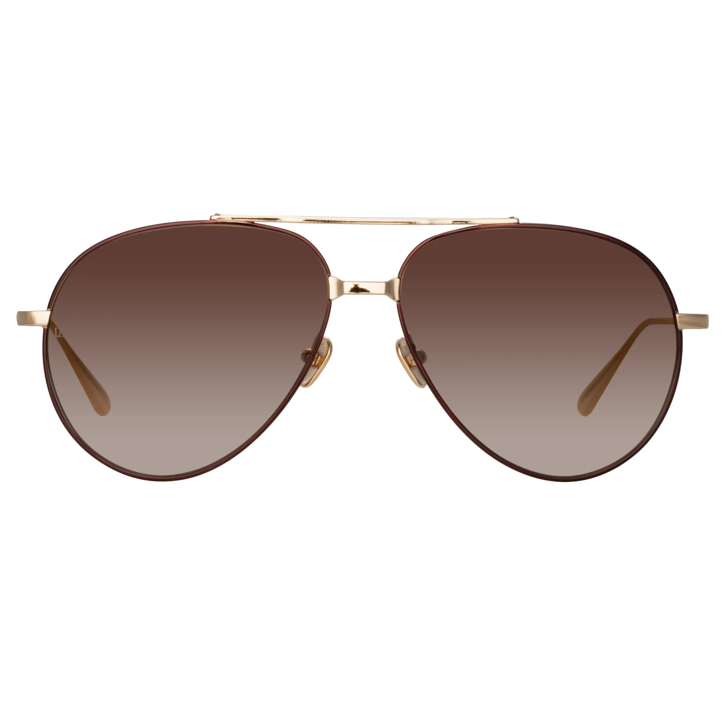 Marcelo Aviator Sunglasses in Brown sold by Linda Farrow product image thumbnail 2