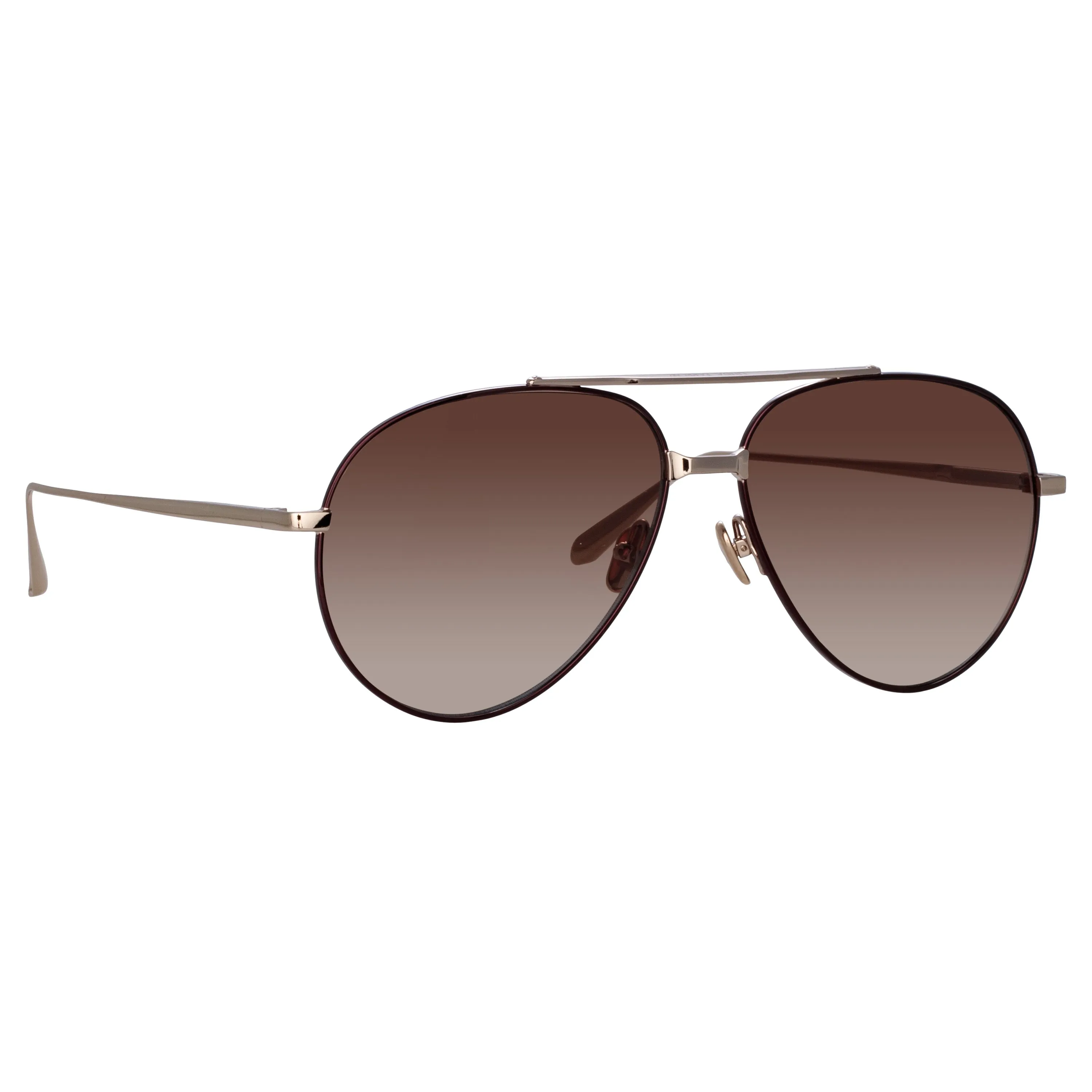 Marcelo Aviator Sunglasses in Brown sold by Linda Farrow