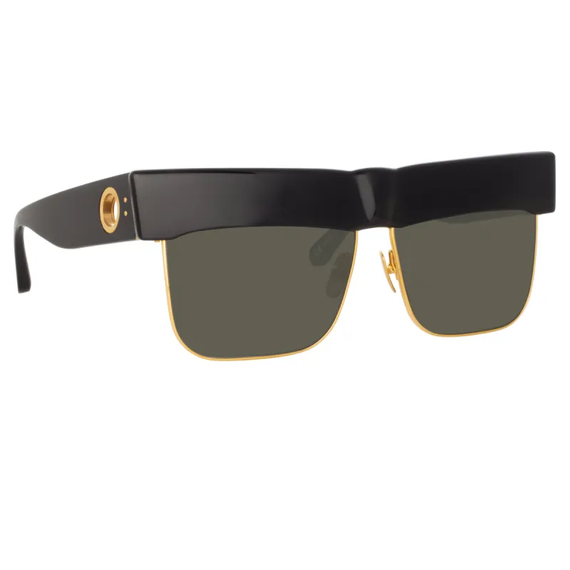 Rosalie Oversized Sunglasses in Black sold by Linda Farrow