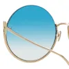 Olivia Round Sunglasses in Light Gold sold by Linda Farrow