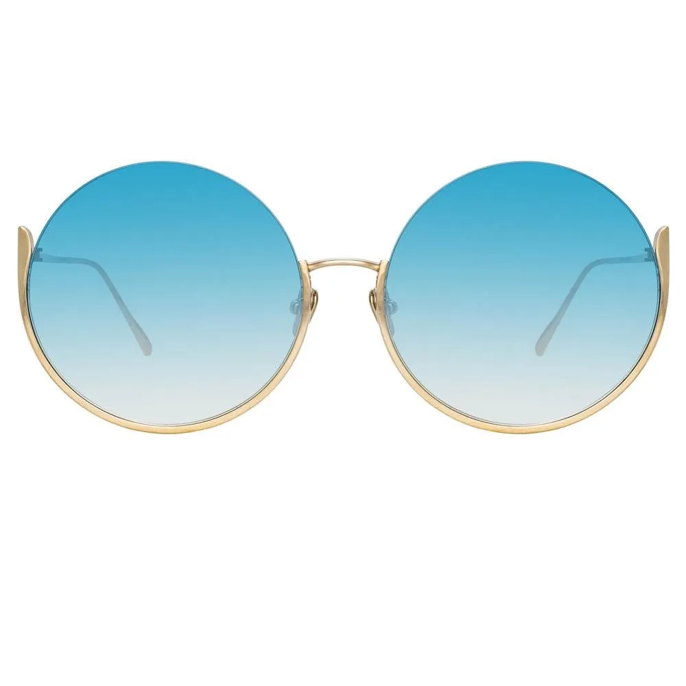 Olivia Round Sunglasses in Light Gold sold by Linda Farrow