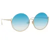 Olivia Round Sunglasses in Light Gold sold by Linda Farrow