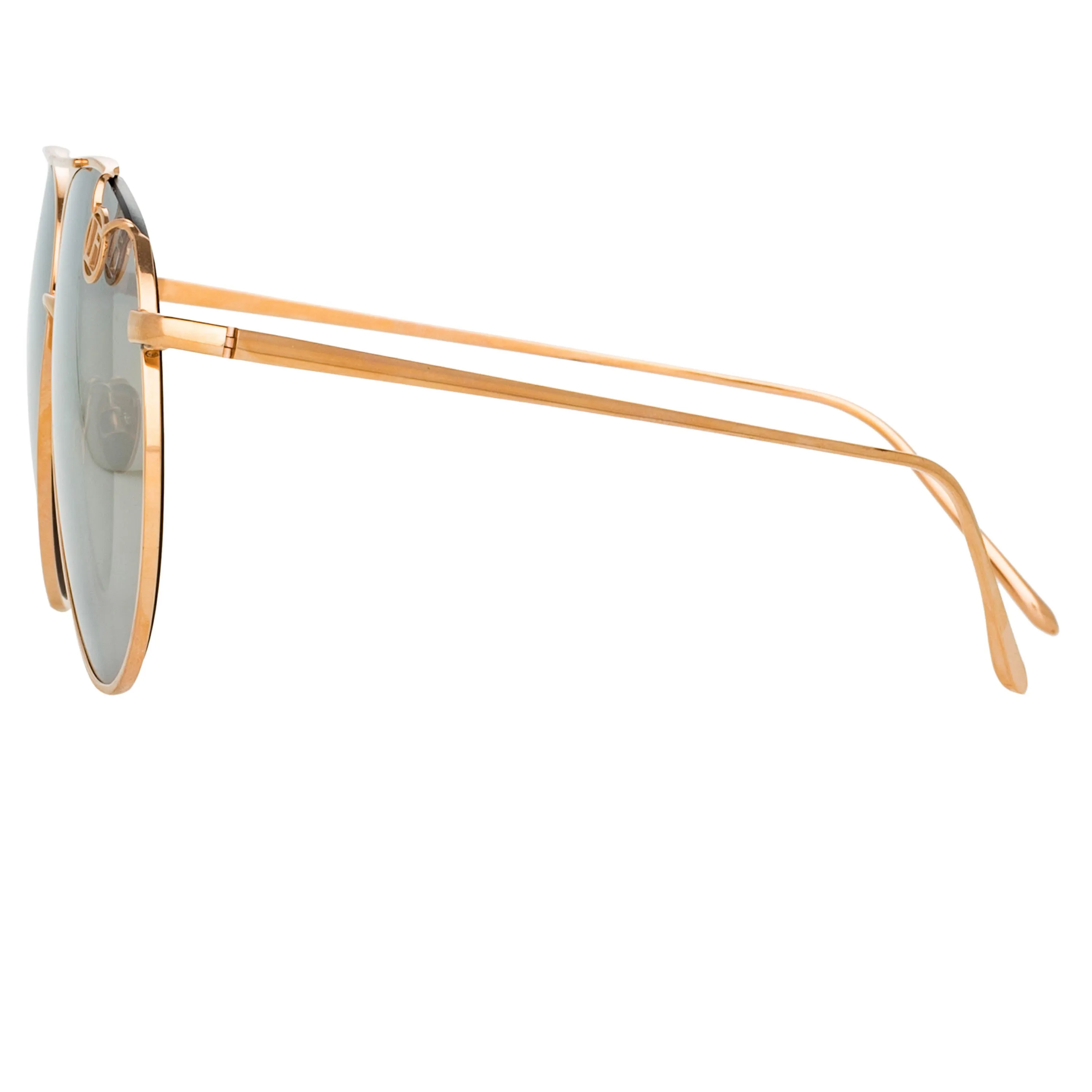 Joni Aviator Sunglasses in Rose Gold and Platinum Lenses (Men's) sold by Linda Farrow product image thumbnail 4