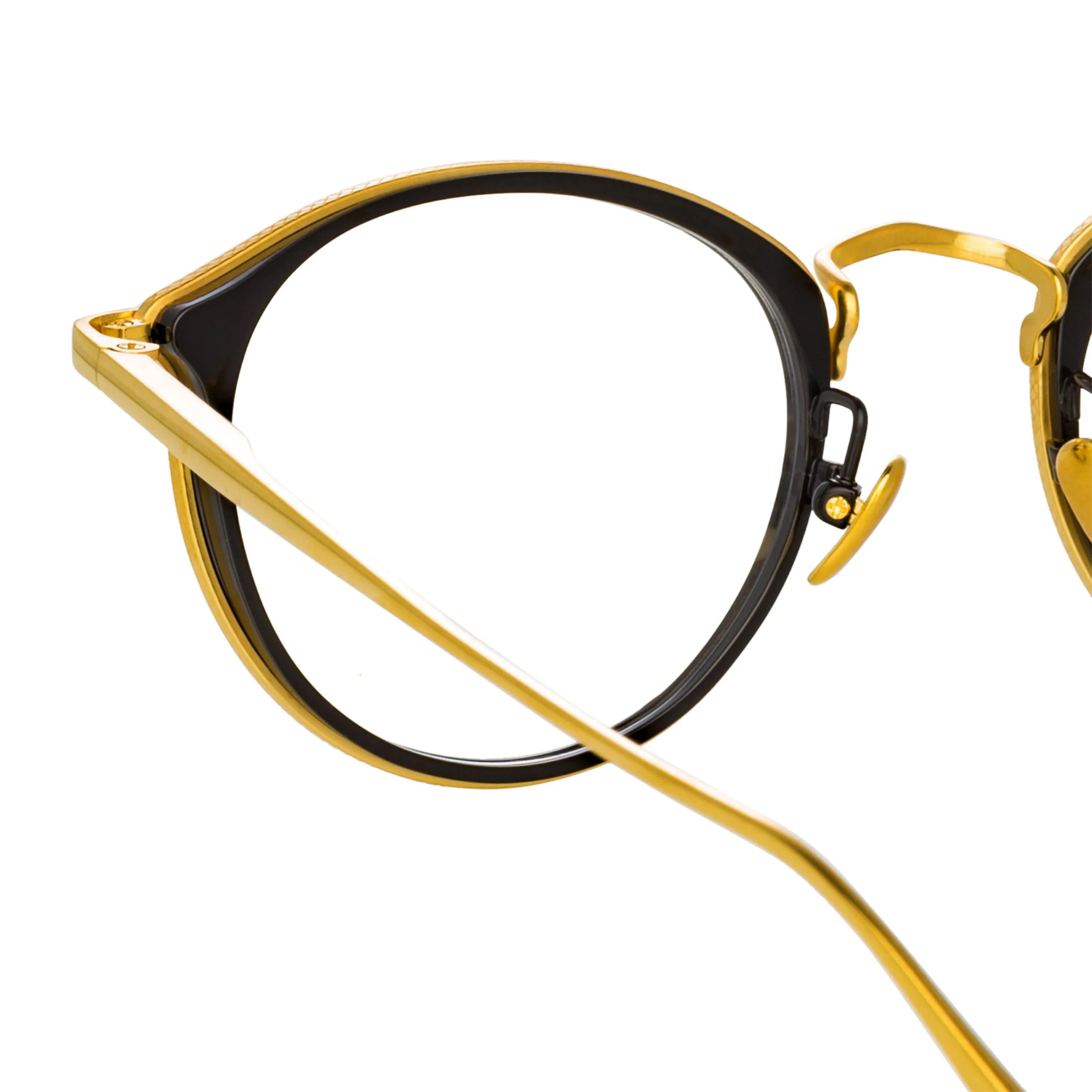 Luis Oval Optical Frame in Yellow Gold and Black sold by Linda Farrow product image thumbnail 5