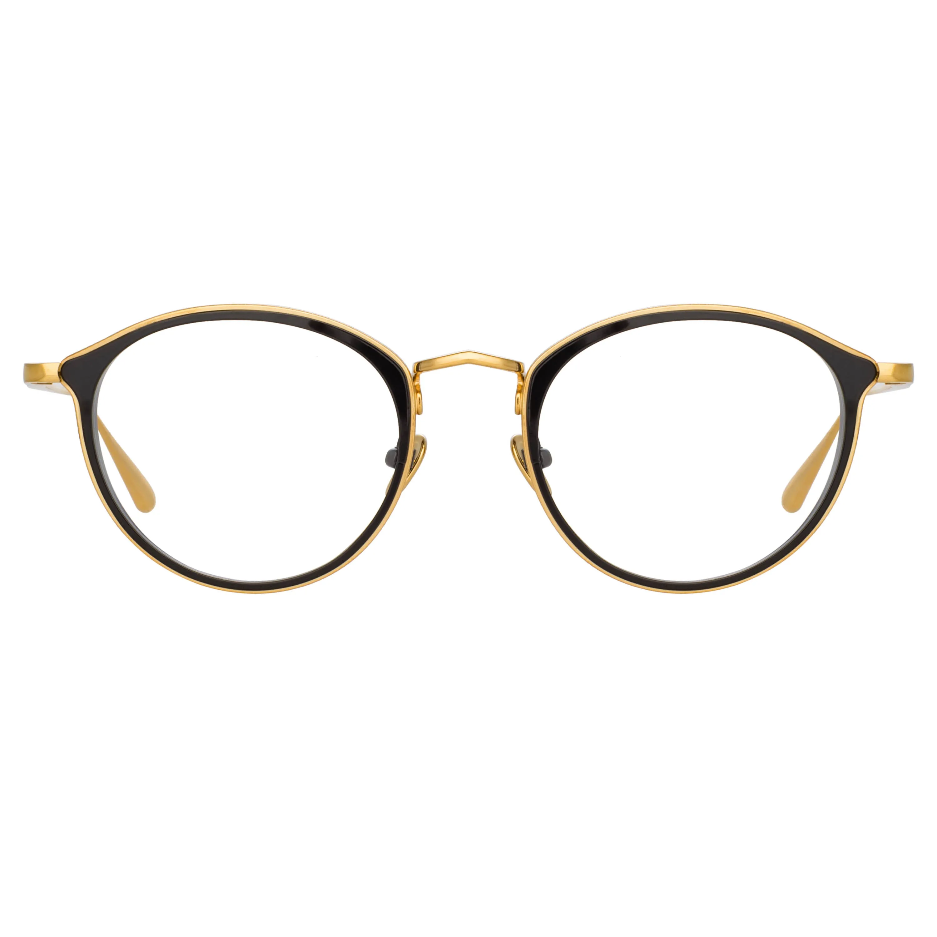 Luis Oval Optical Frame in Yellow Gold and Black sold by Linda Farrow product image thumbnail 2